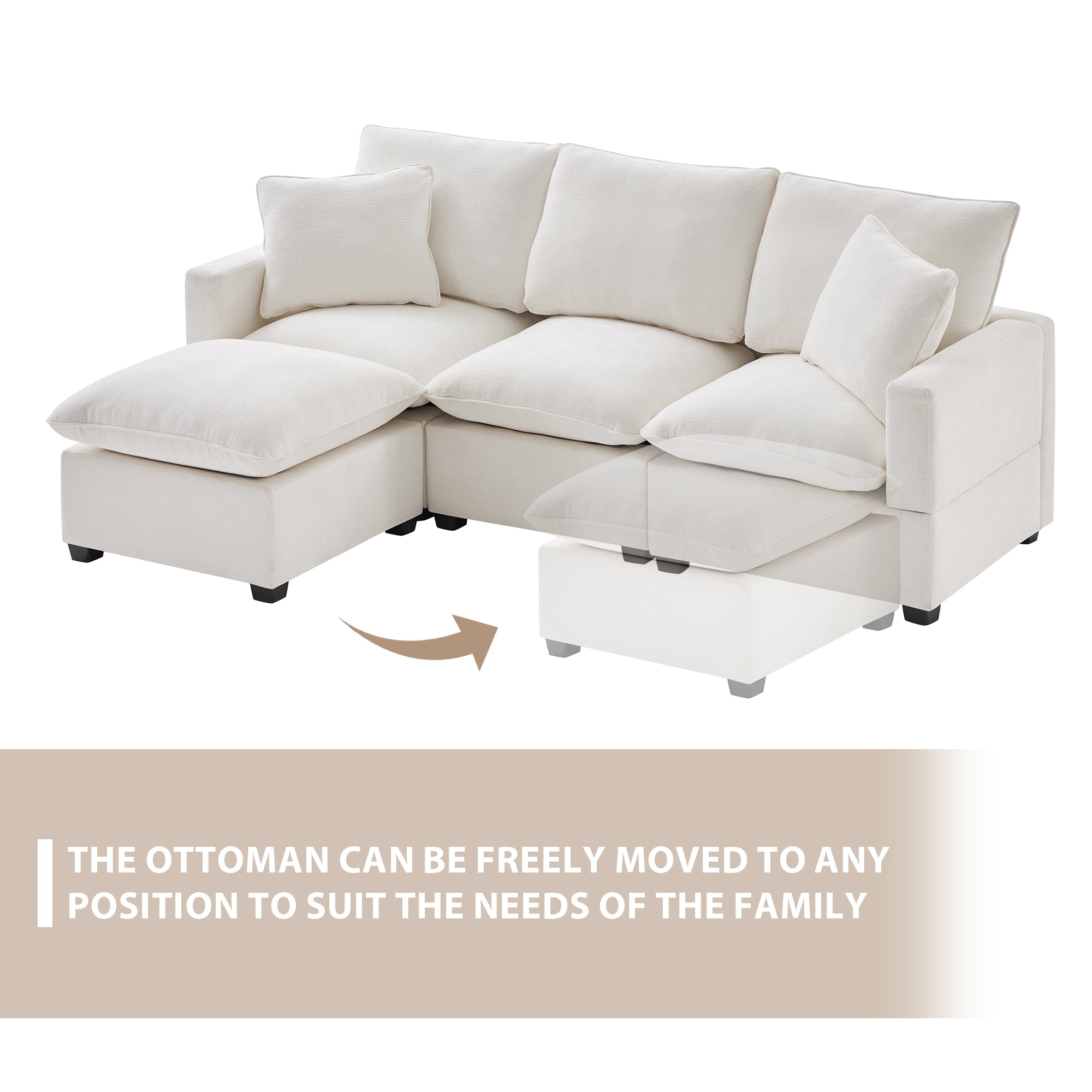 Chenille Modular L-Shape Sofa