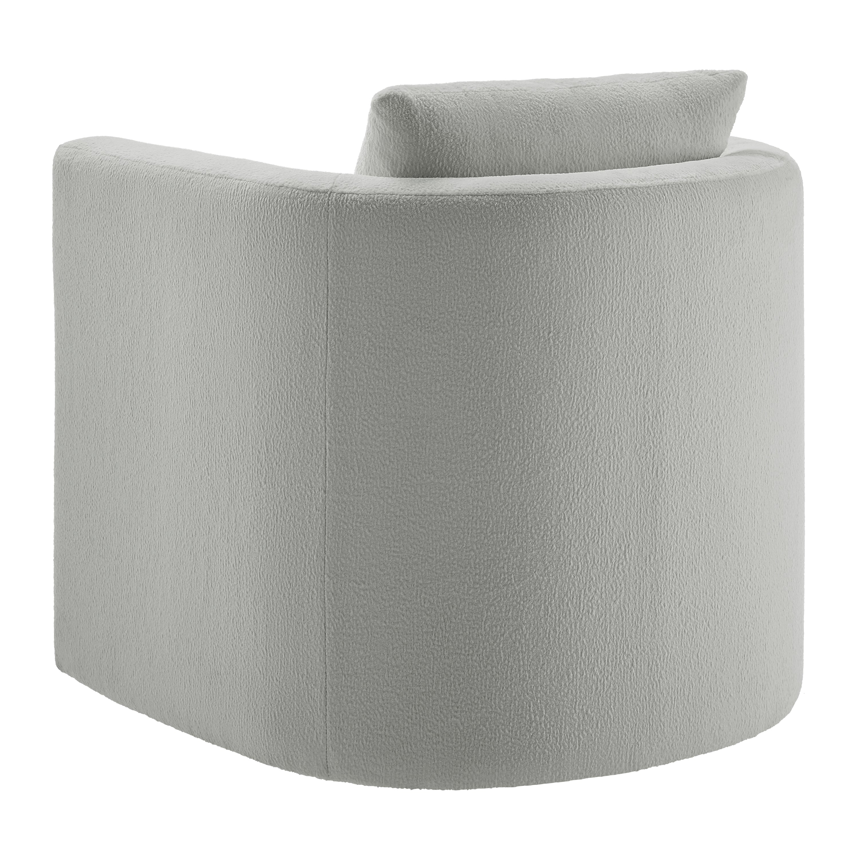 Sutton Light Grey Performance Fabric Swivel Barrel Chair