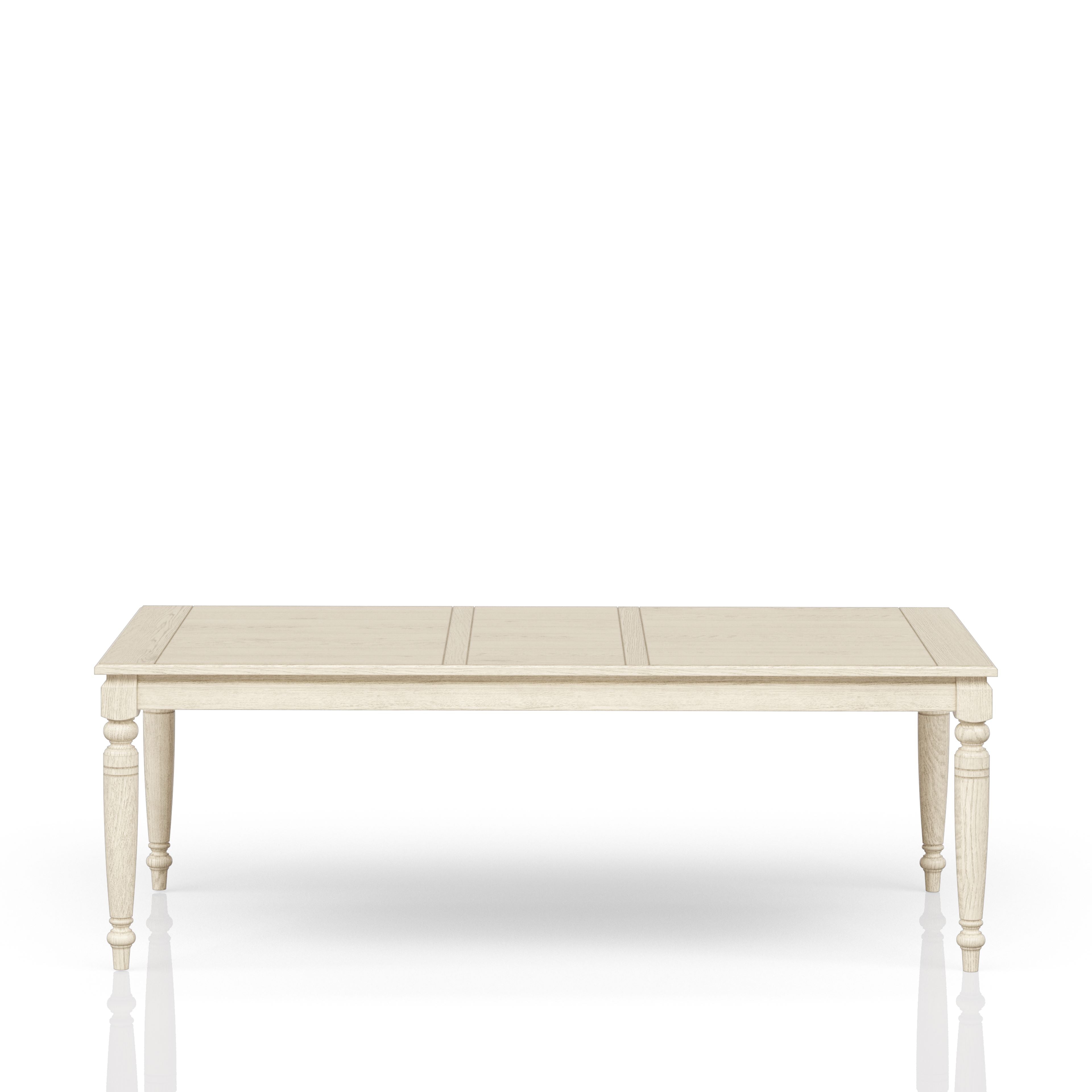 Fordham Turned Leg Wood Extendable Dining Table with Leaf