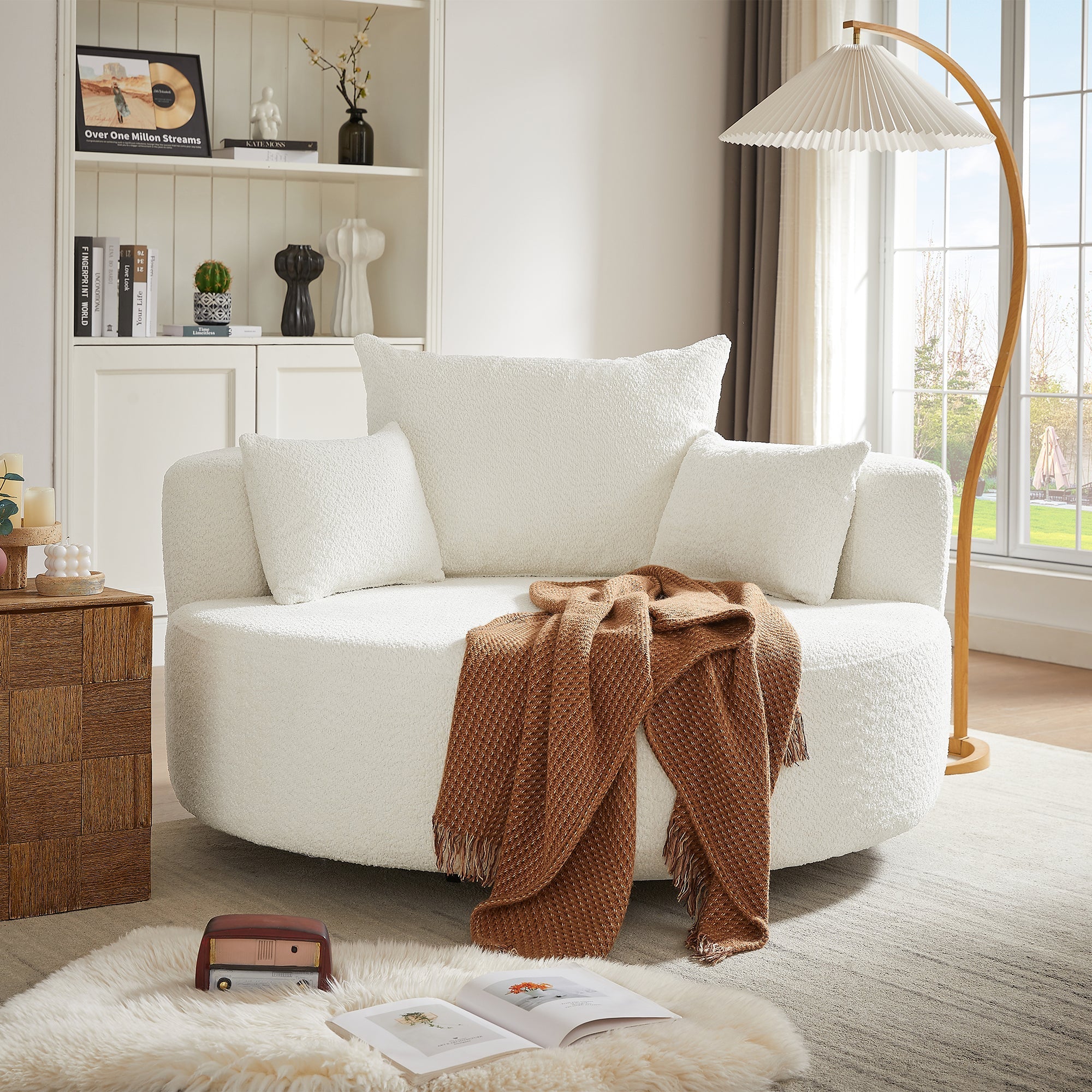 Crossley Oversized Swivel Barrel Accent Chair