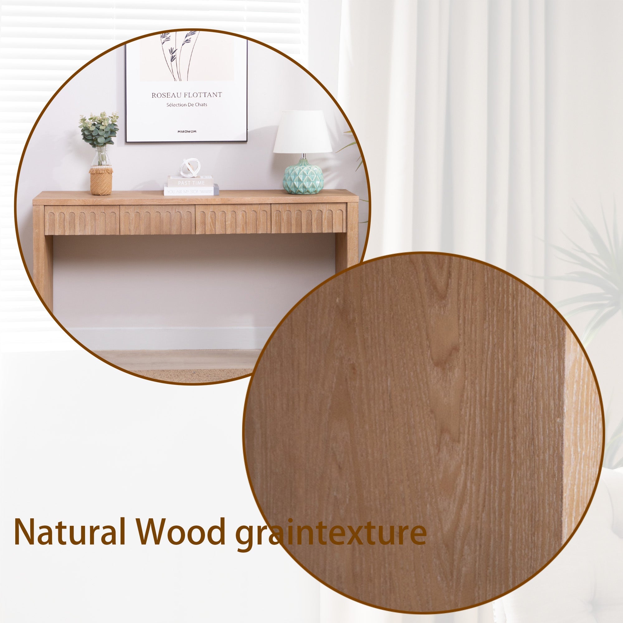 Modern Console Table with 4 Drawers