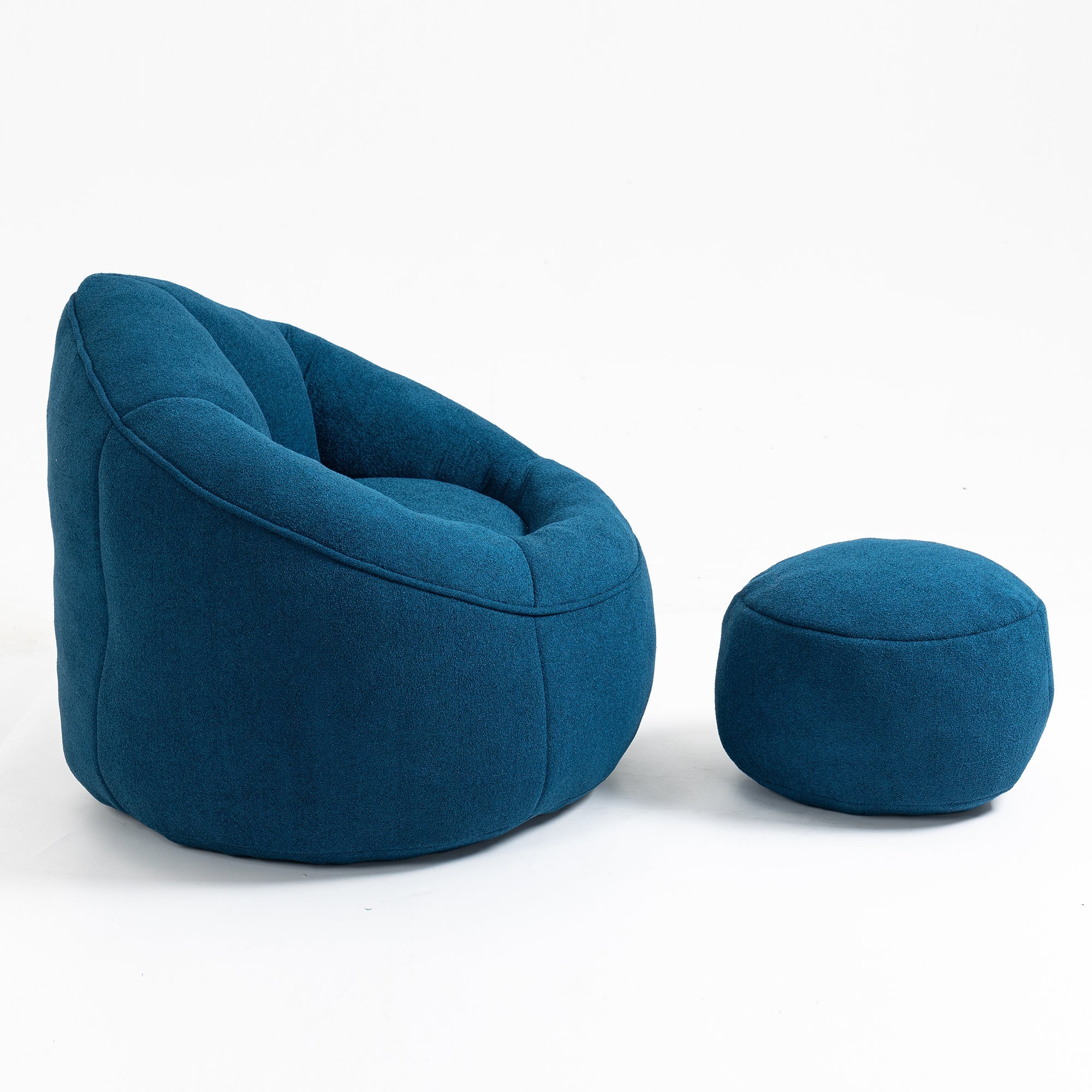 Bean Bag Sofa Chair with High-Pressure Foam and Footrest