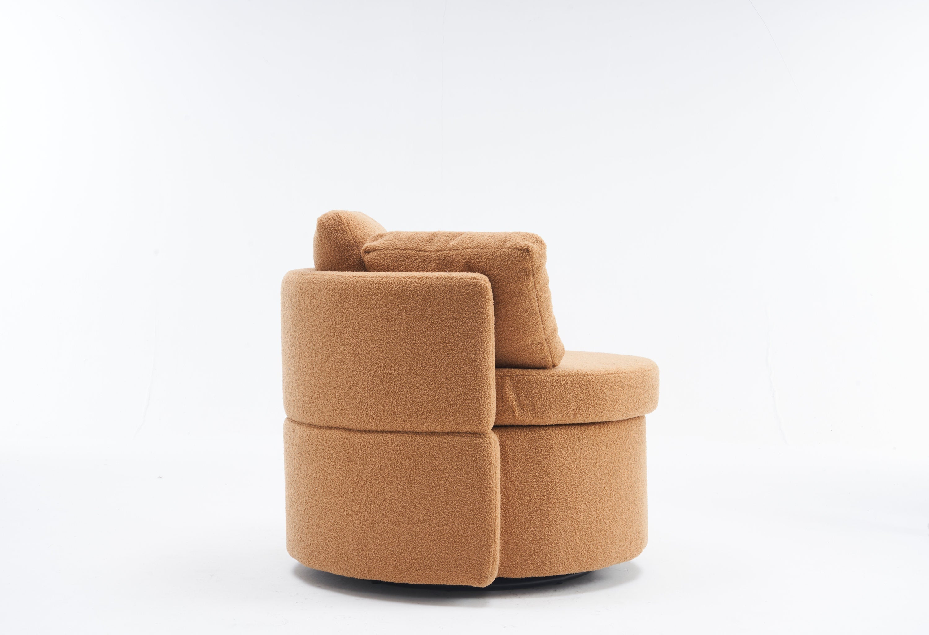 Teddy Fabric Swivel And Storage Chair With Back Cushion