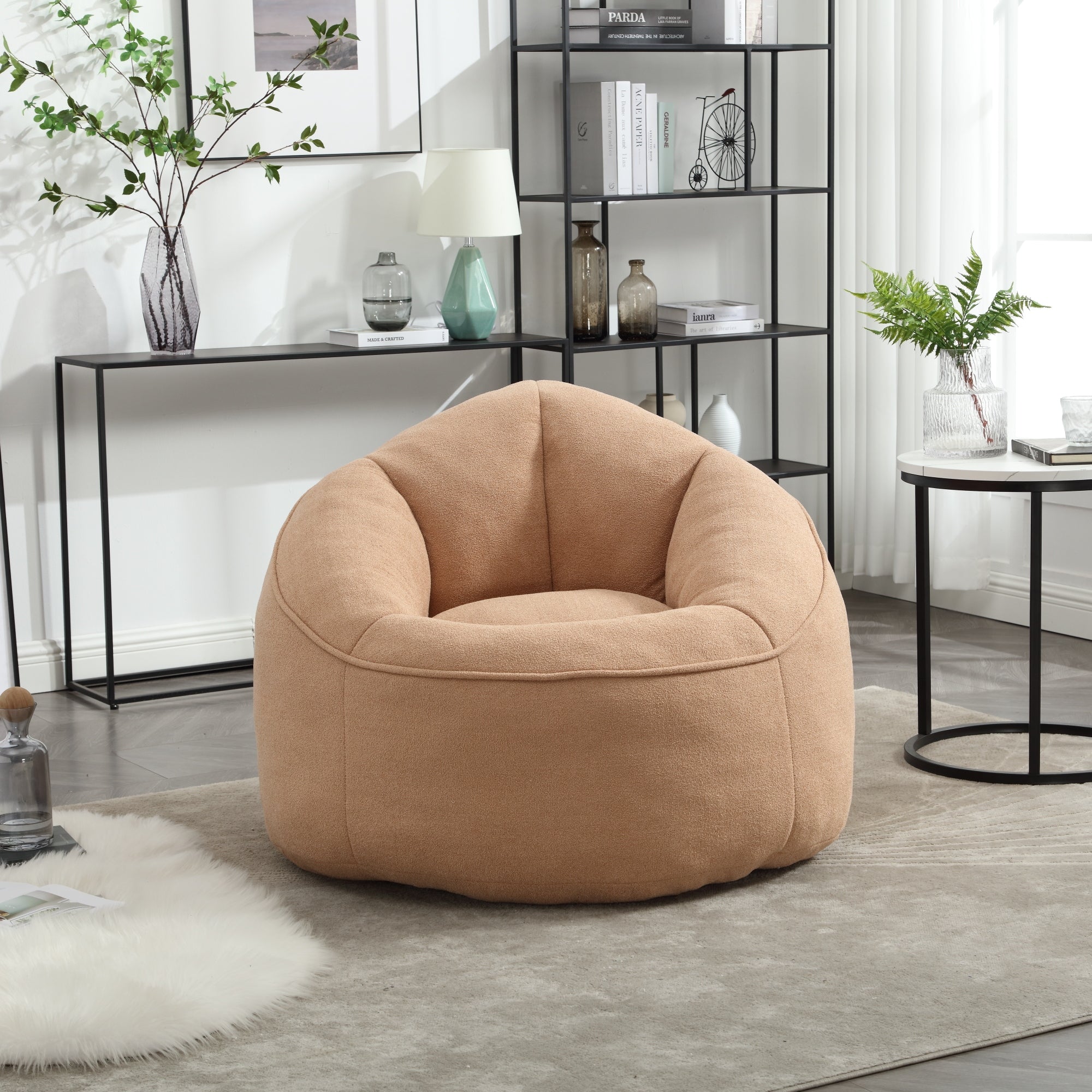 Bean Bag Sofa Chair with High-Pressure Foam and Footrest