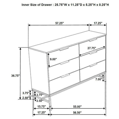 Ensemble de chambre à coucher 3 pièces Sonora avec lit Queen Size, blanc