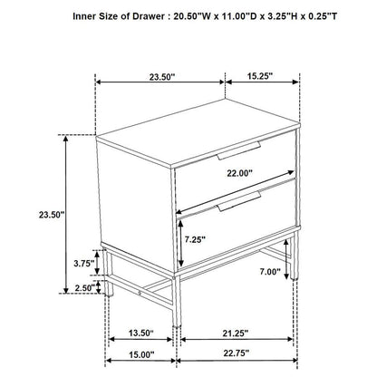 Ensemble de chambre à coucher 3 pièces Sonora avec lit Queen Size, blanc