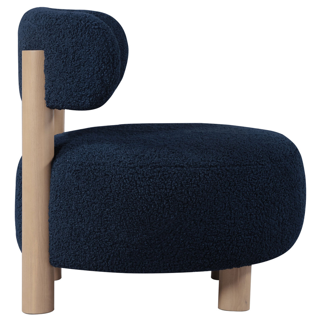 Modern Boucle Upholstered Barrel Back Accent Chair