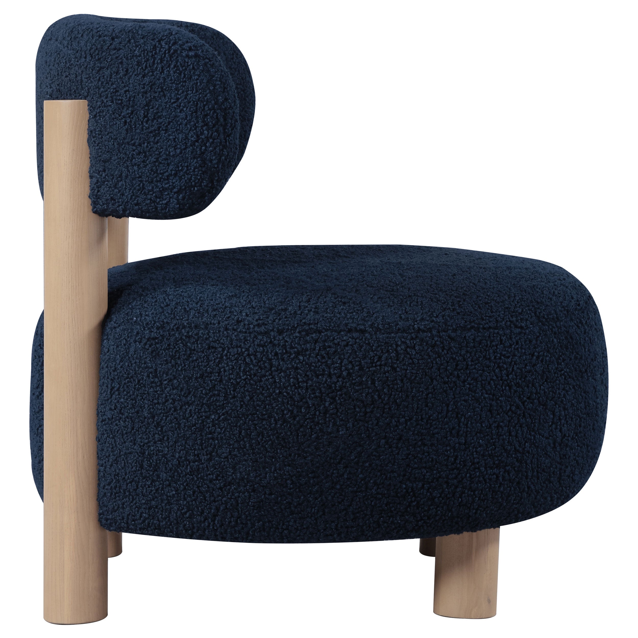 Modern Boucle Upholstered Barrel Back Accent Chair