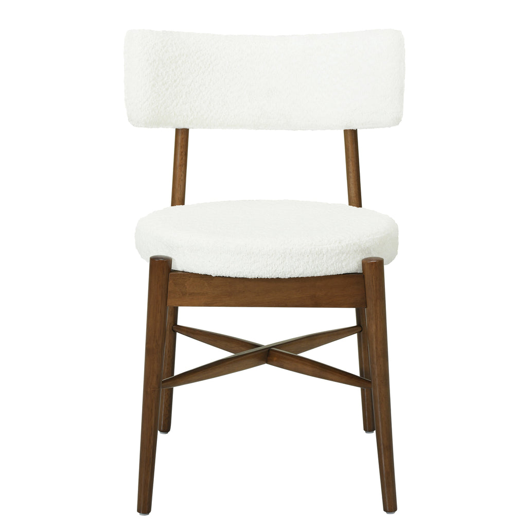 Harveston Mid Century Modern Boucle Upholstered Dining Chairs, Set of 2