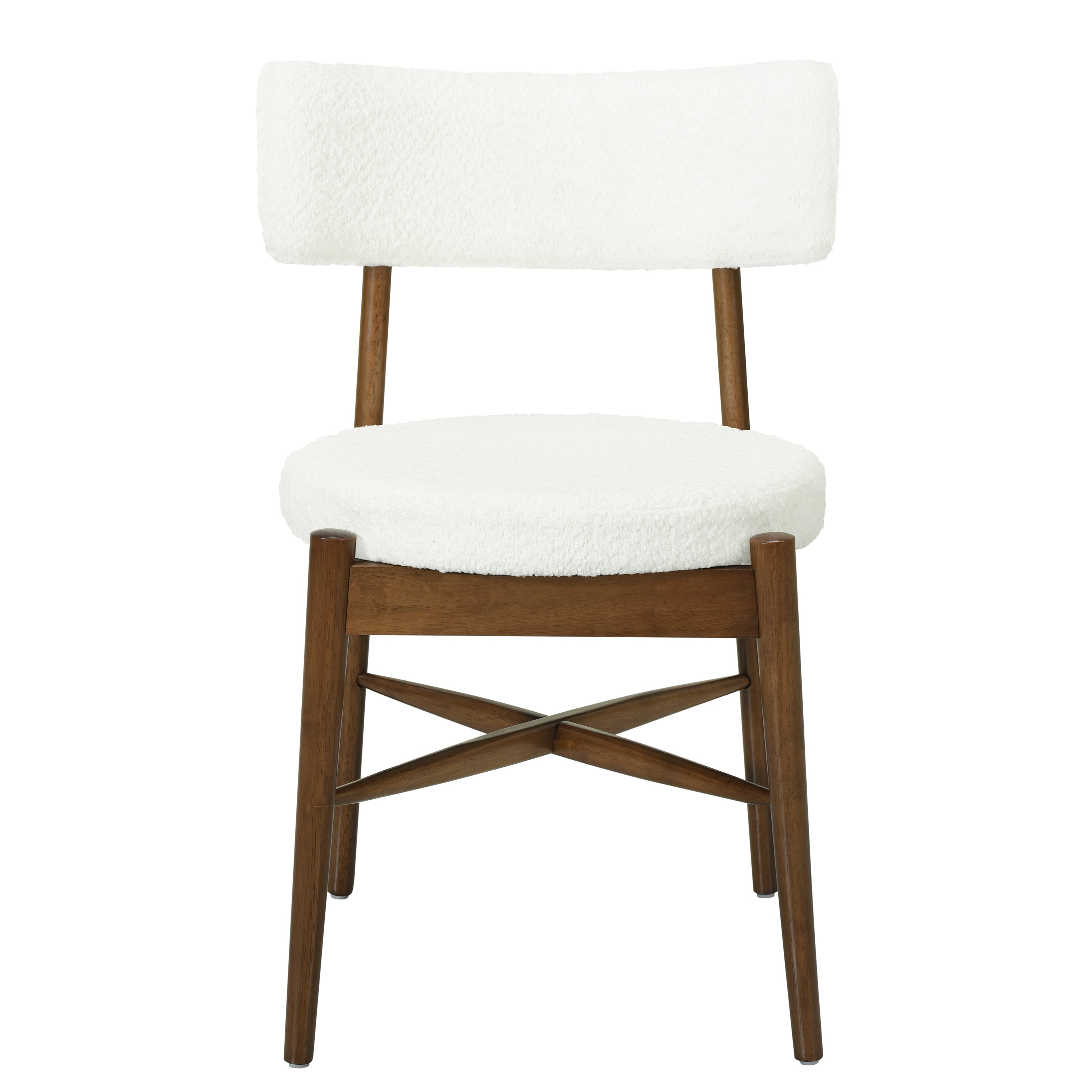 Harveston Mid Century Modern Boucle Upholstered Dining Chairs, Set of 2