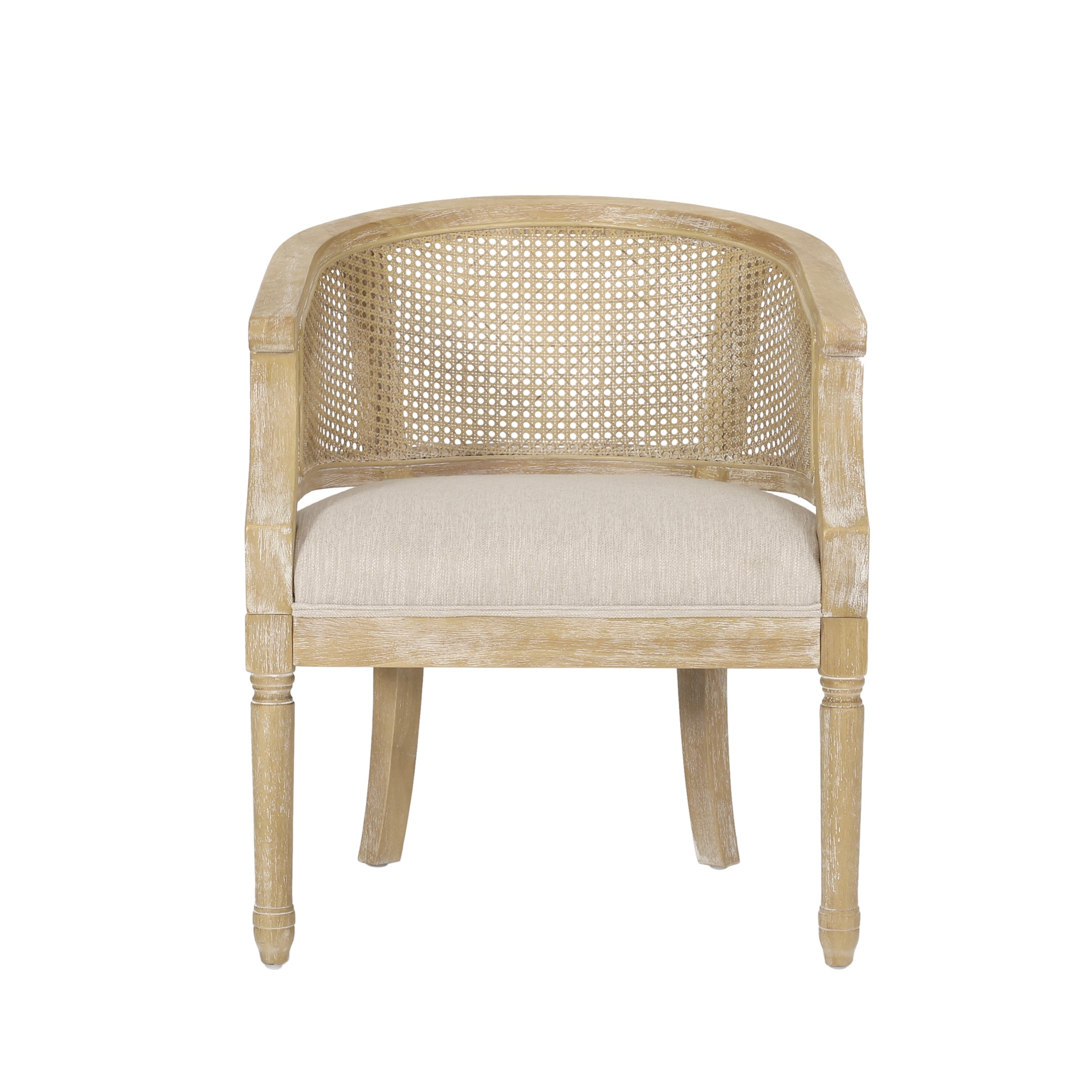 Accent Chair Rubber Wood Beige Natural
