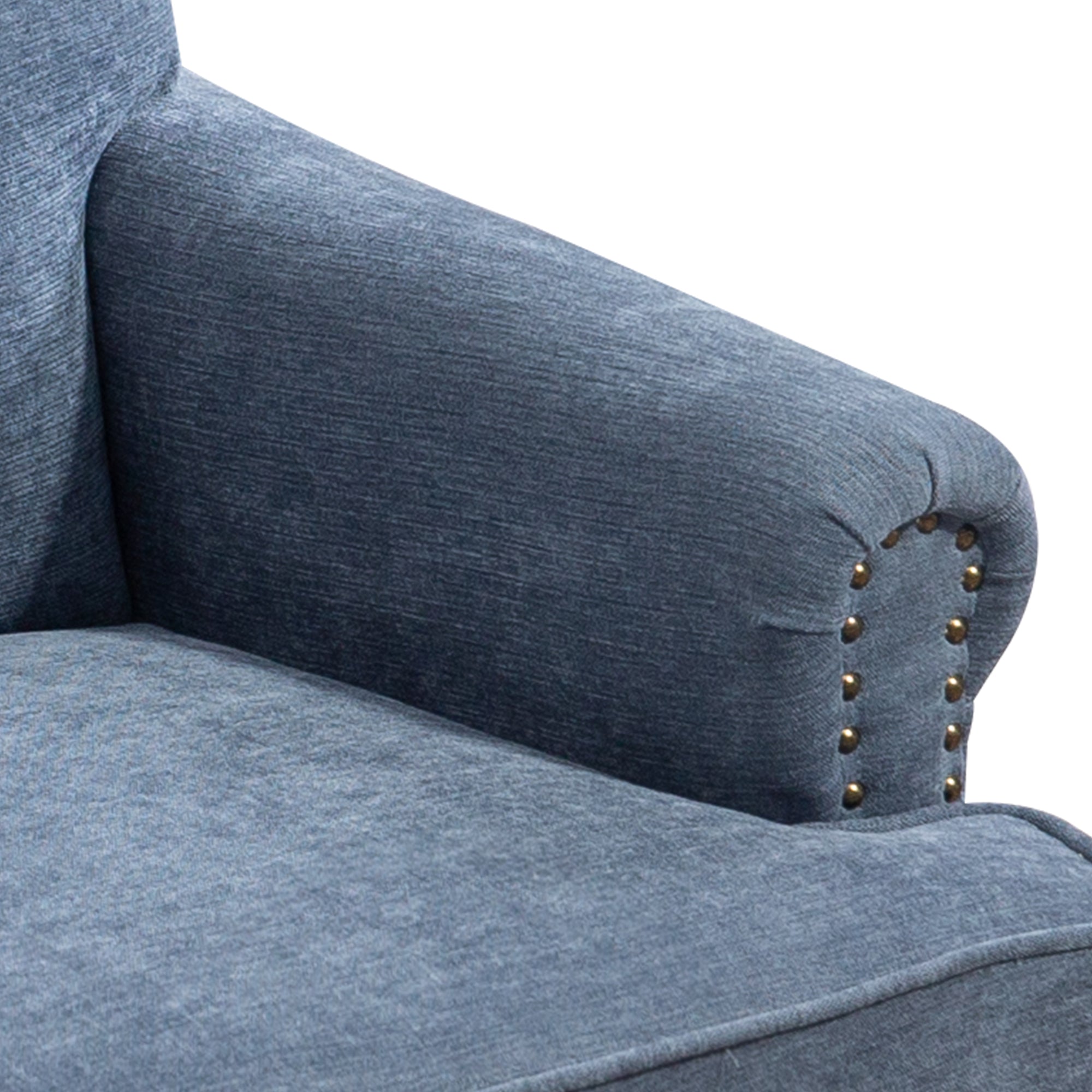 Nailhead Trim Rolled Arm Upholstered Accent Chair