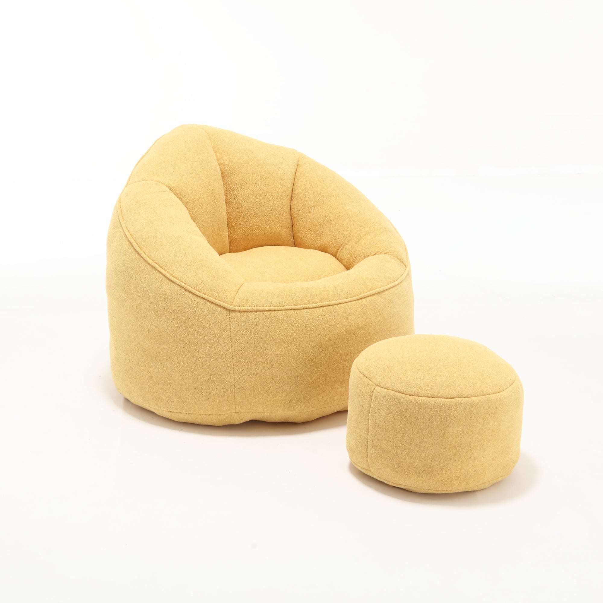 Bean Bag Sofa Chair with High-Pressure Foam and Footrest