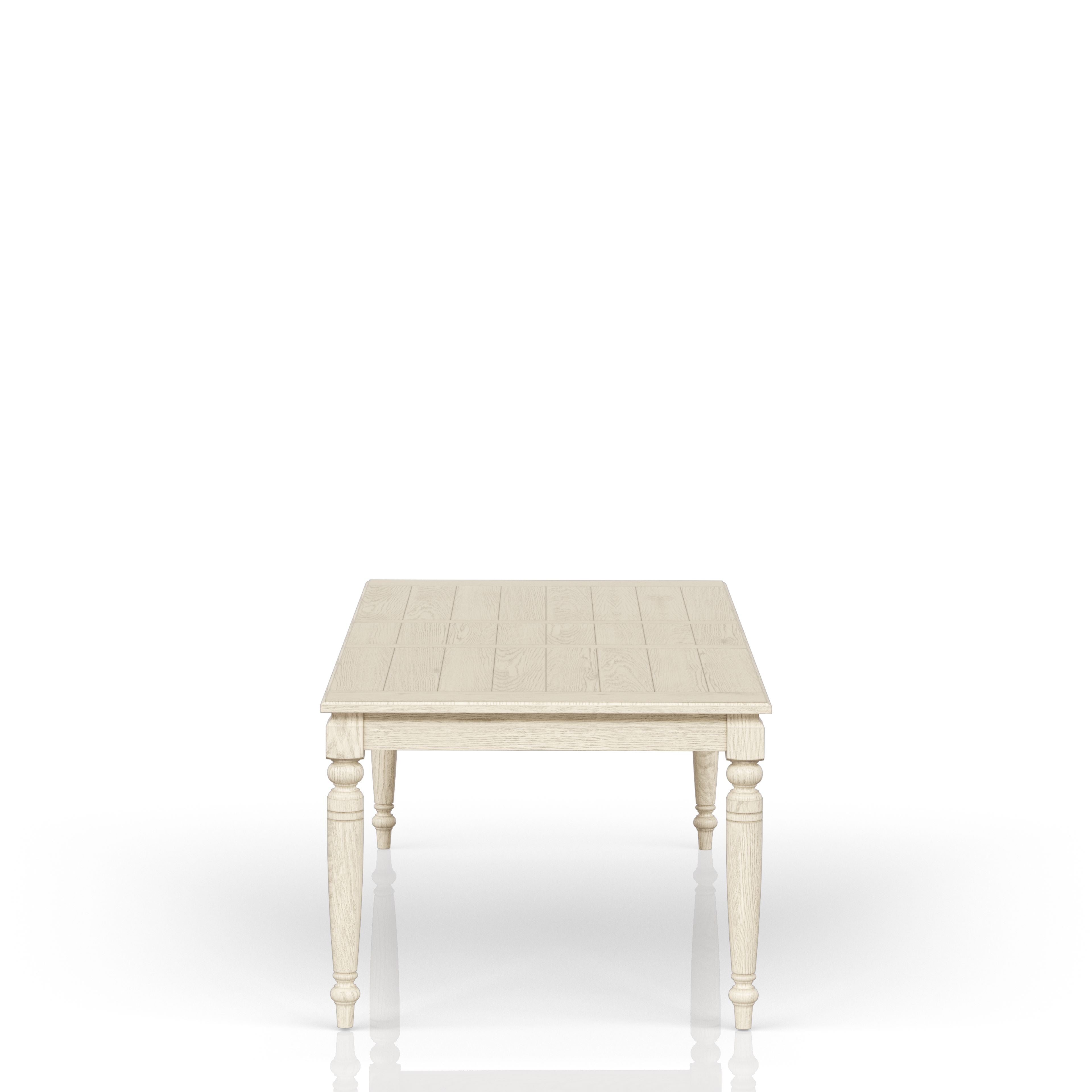 Fordham Turned Leg Wood Extendable Dining Table with Leaf