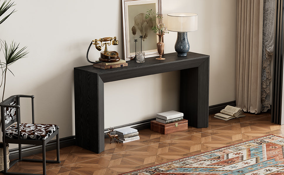 Minimalist Rustic Rectangular Waterfall Console Table