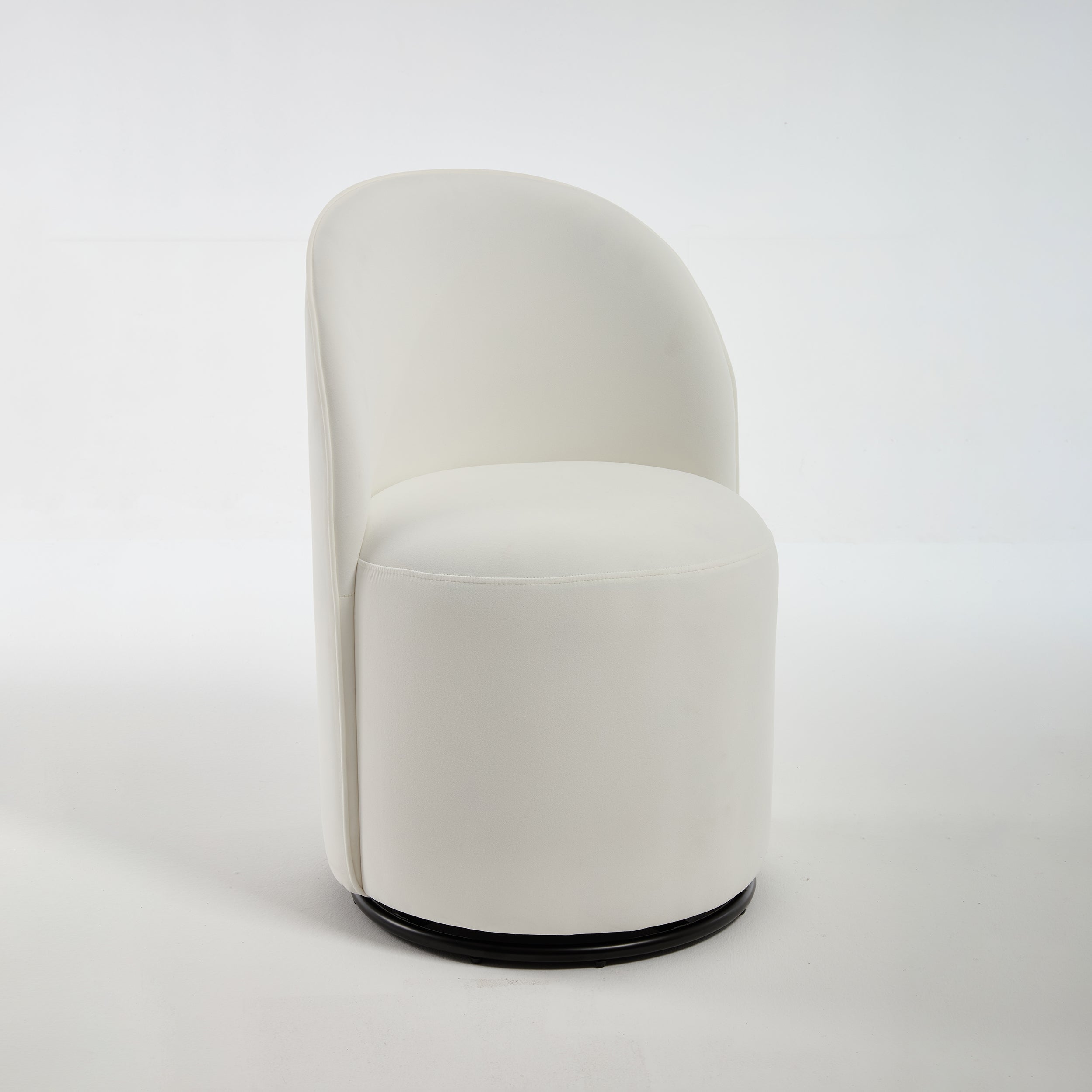 Ashcombe Mid Century Modern Round Velvet Dining Chair