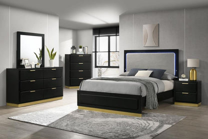 Ensemble de chambre à coucher moderne Caraway 224781Q - Noir