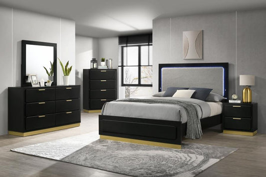 Ensemble de chambre à coucher moderne Caraway 224781Q - Noir