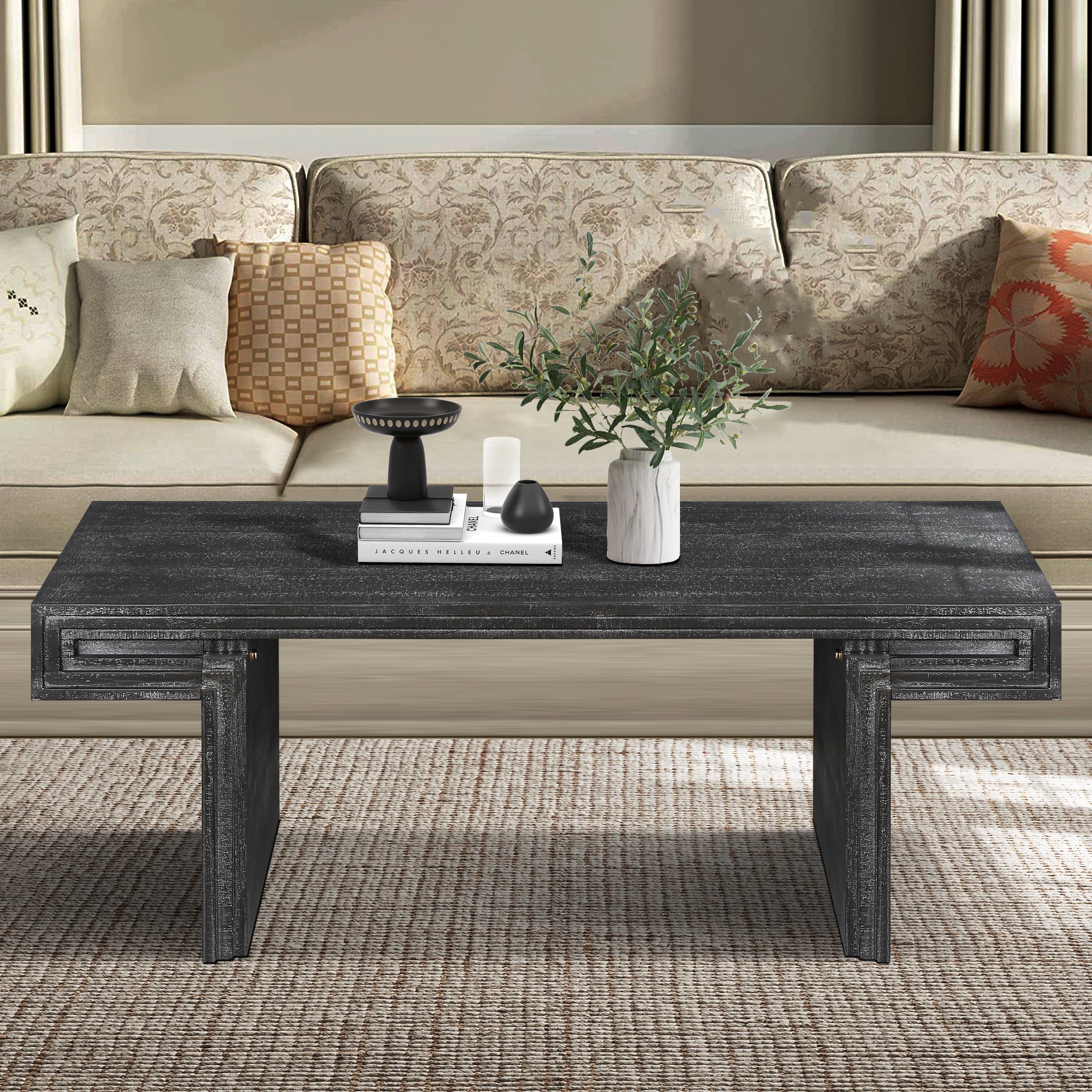 Modern Farmhouse Reclaimed Wood Texture Coffee Table