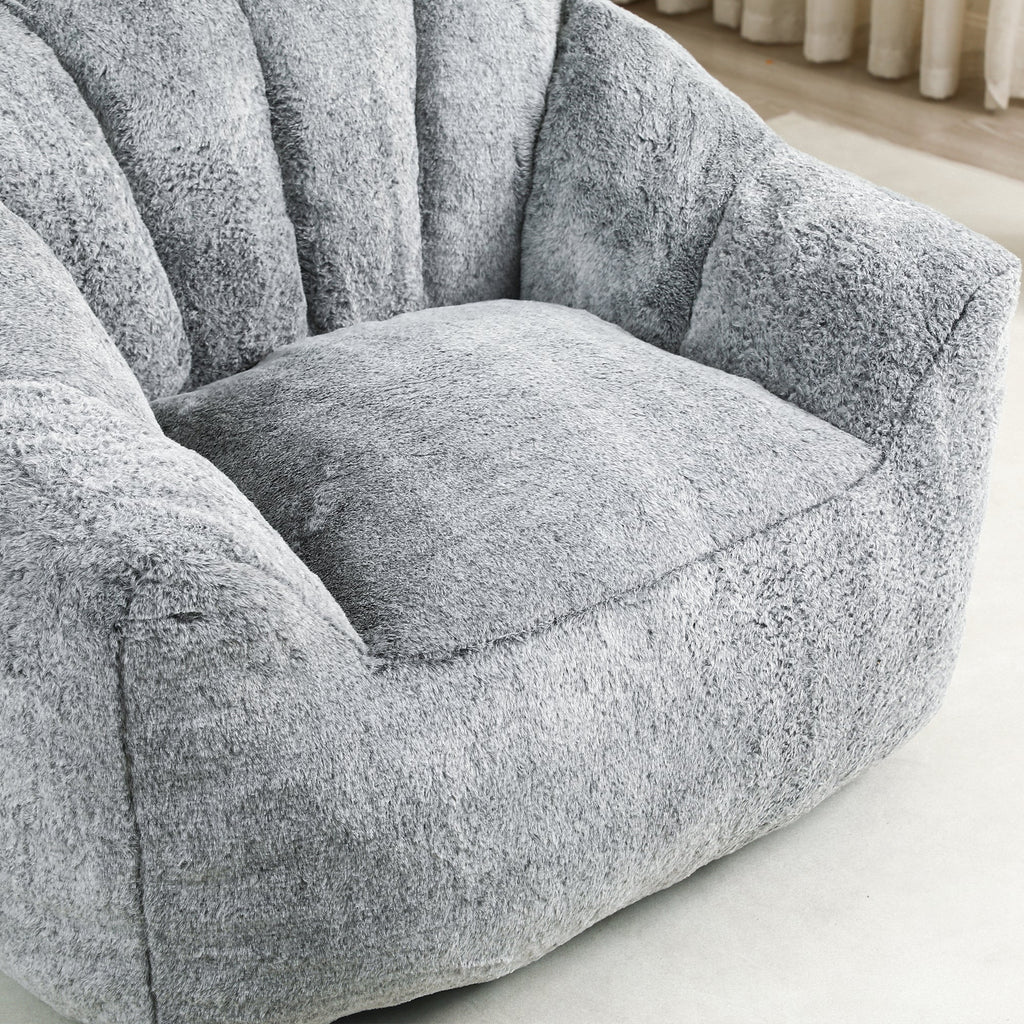 Beanbag Sofa Chair with Armrests Stuffed with High-Density Foam