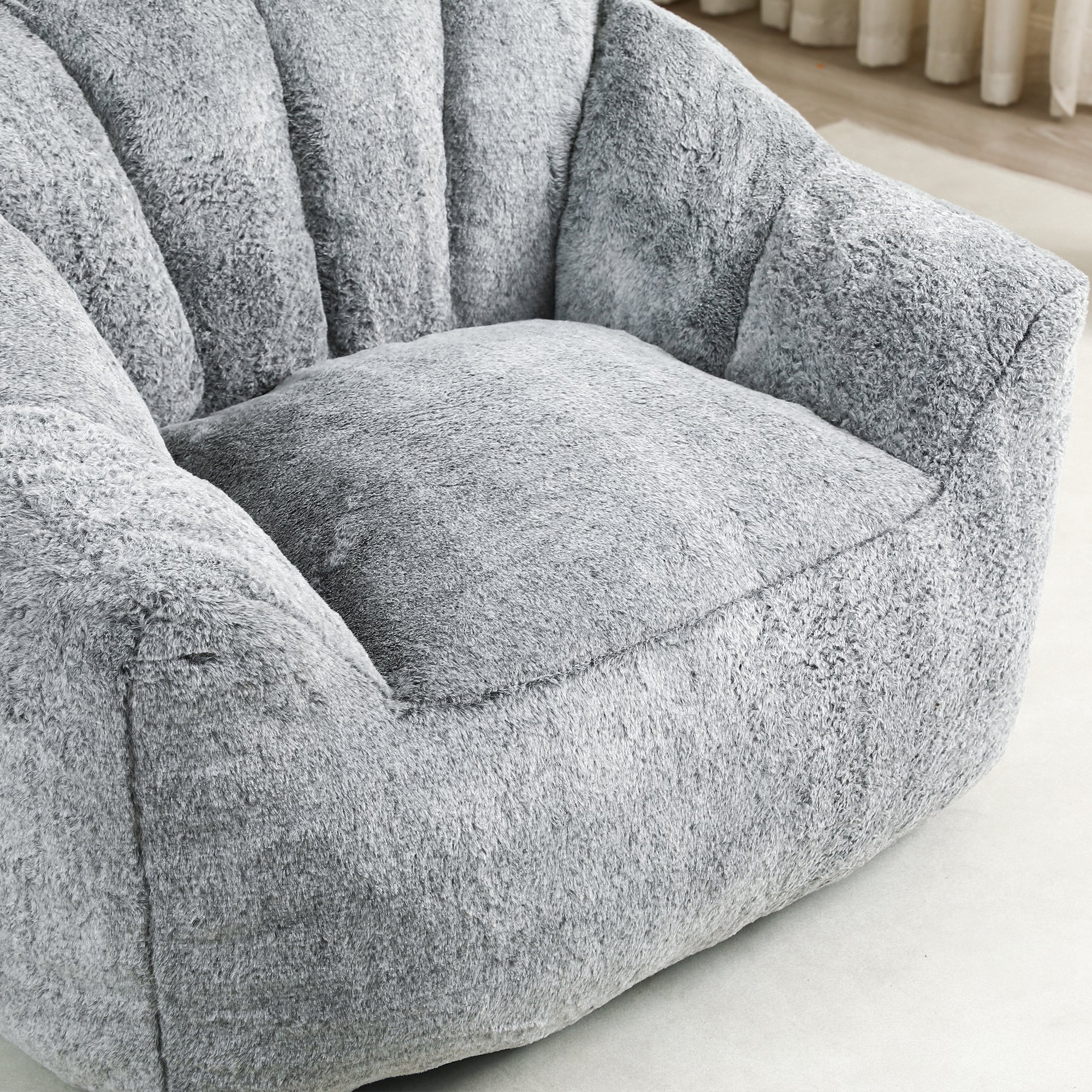 Beanbag Sofa Chair with Armrests Stuffed with High-Density Foam