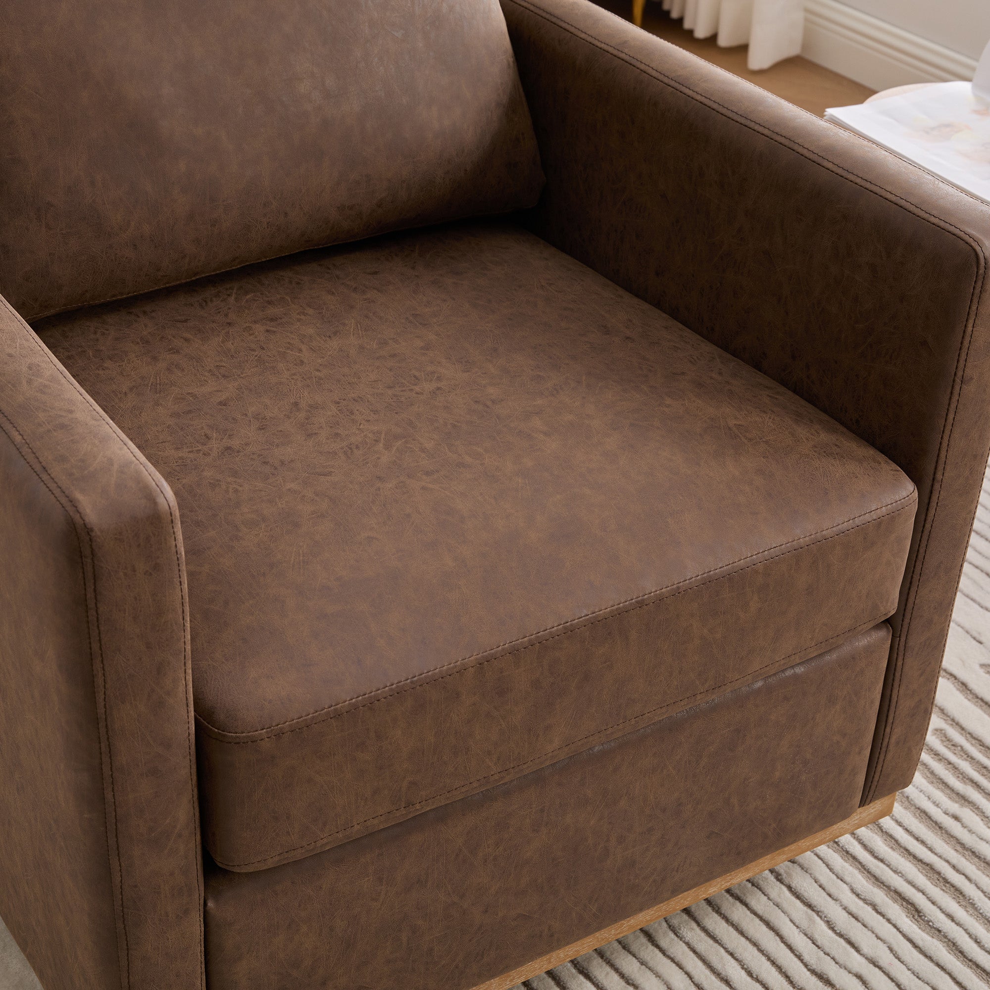 Thornfield Upholstered Square Swivel Accent Chair