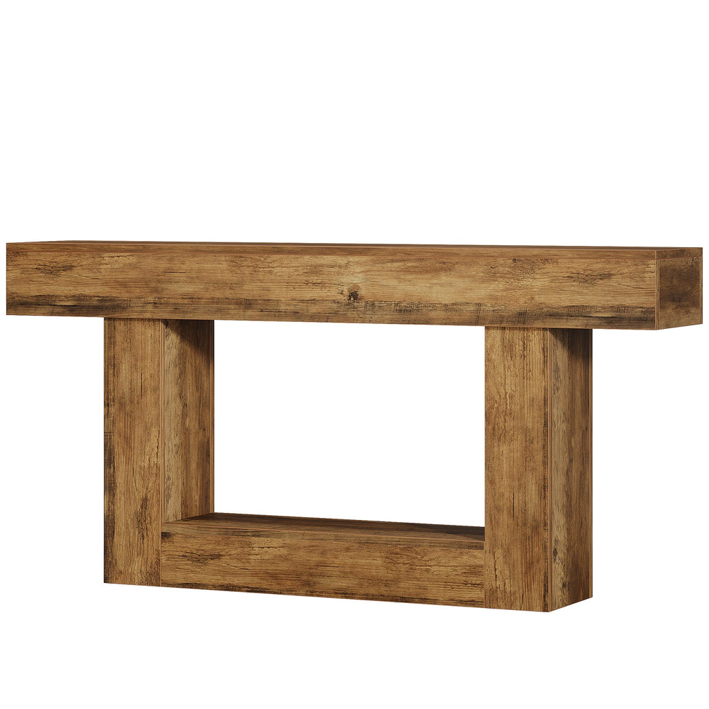 Pinehurst Farmhouse 2-Tier Entryway Table with U-Shaped Base