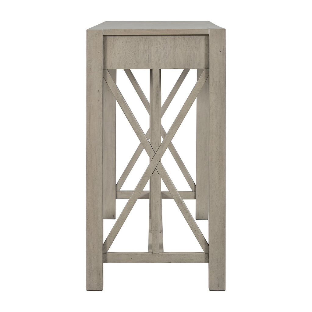 Modern Crisscross Design Entryway Table with Open Bottom Storage