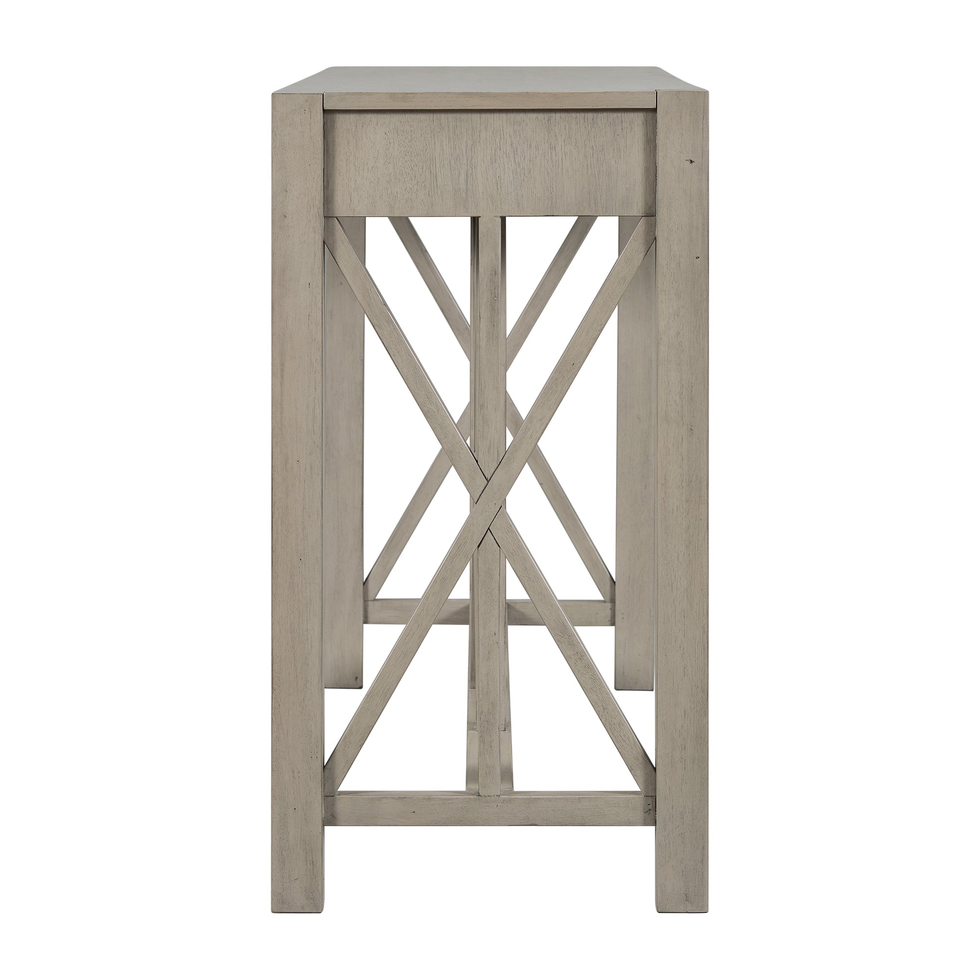 Modern Crisscross Design Entryway Table with Open Bottom Storage