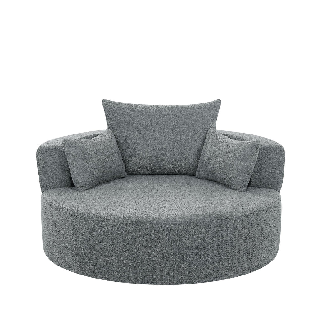 Crossley Oversized Swivel Barrel Accent Chair