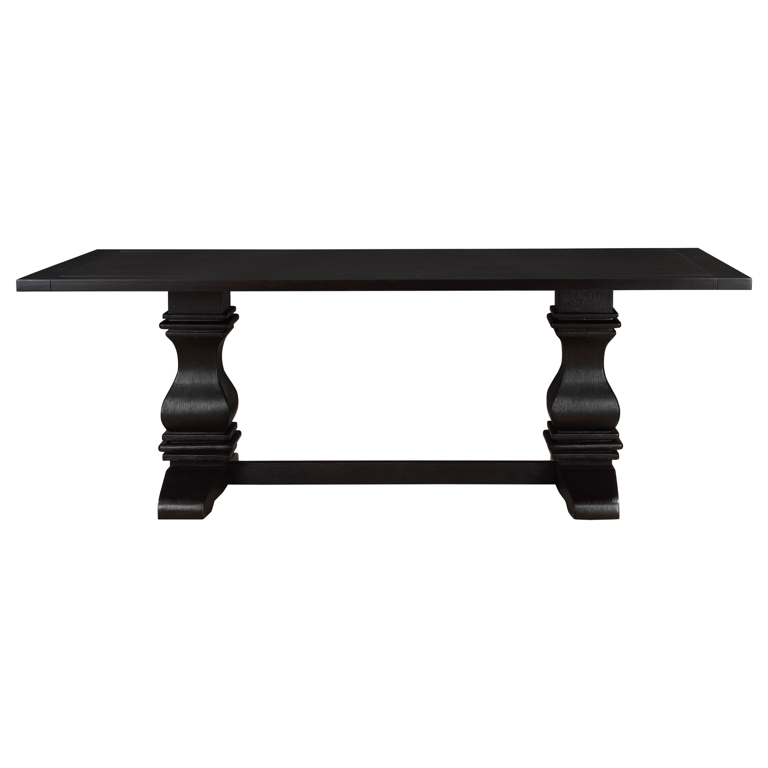Villeneuve Rustic Espresso Rectangular Double Pedestal Dining Table