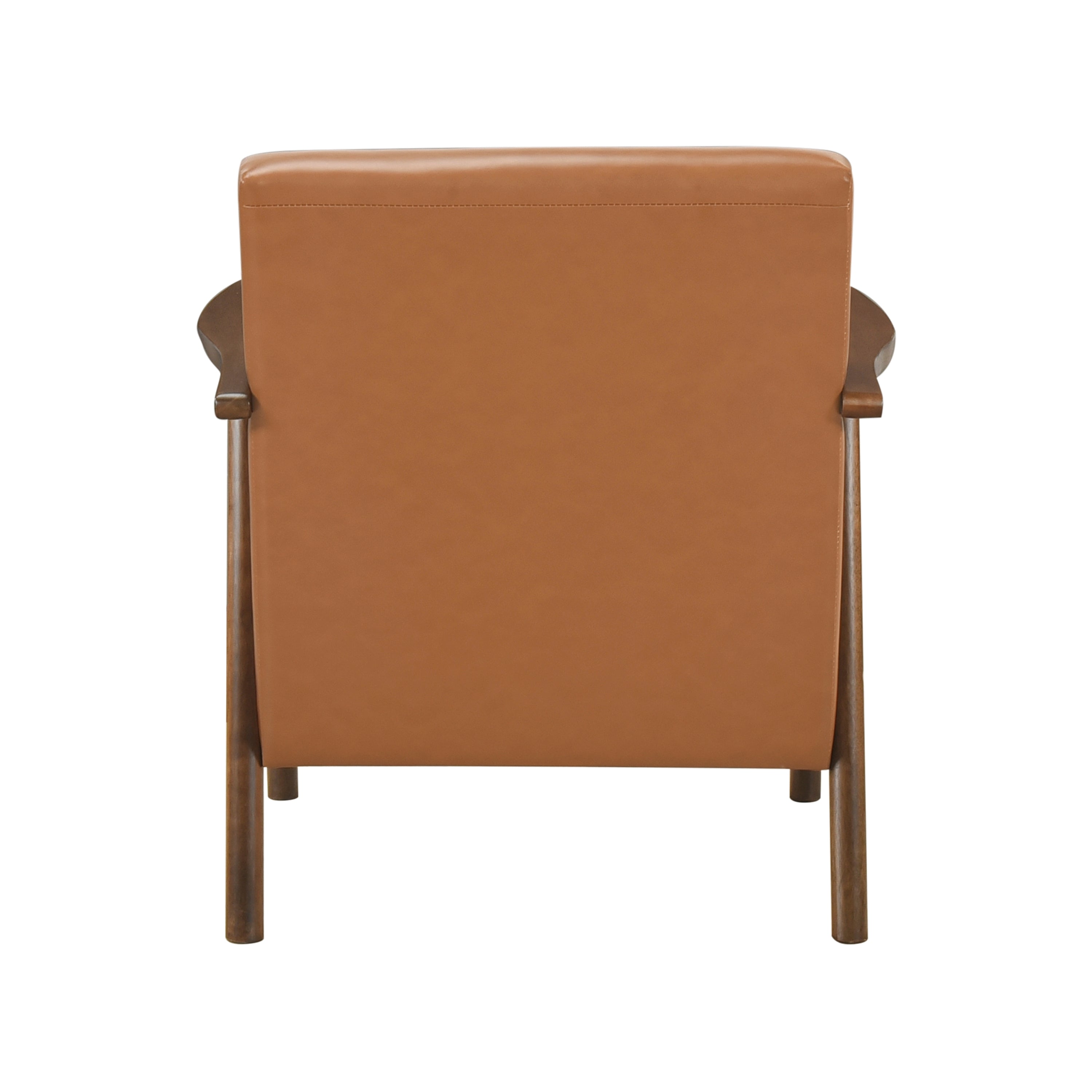 Brown Faux Leather Upholstered Accent Chair
