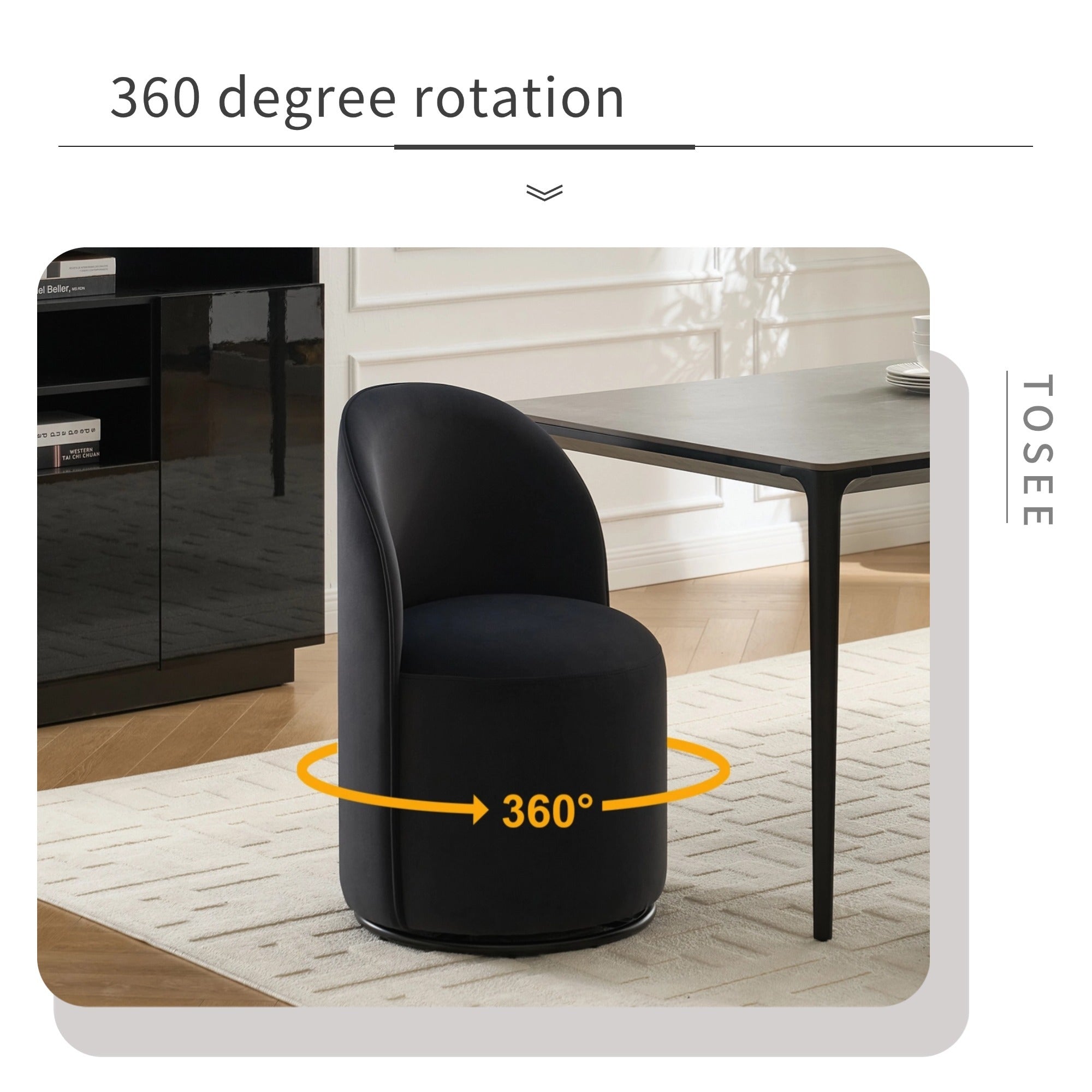Ashcombe Mid Century Modern Round Velvet Dining Chair