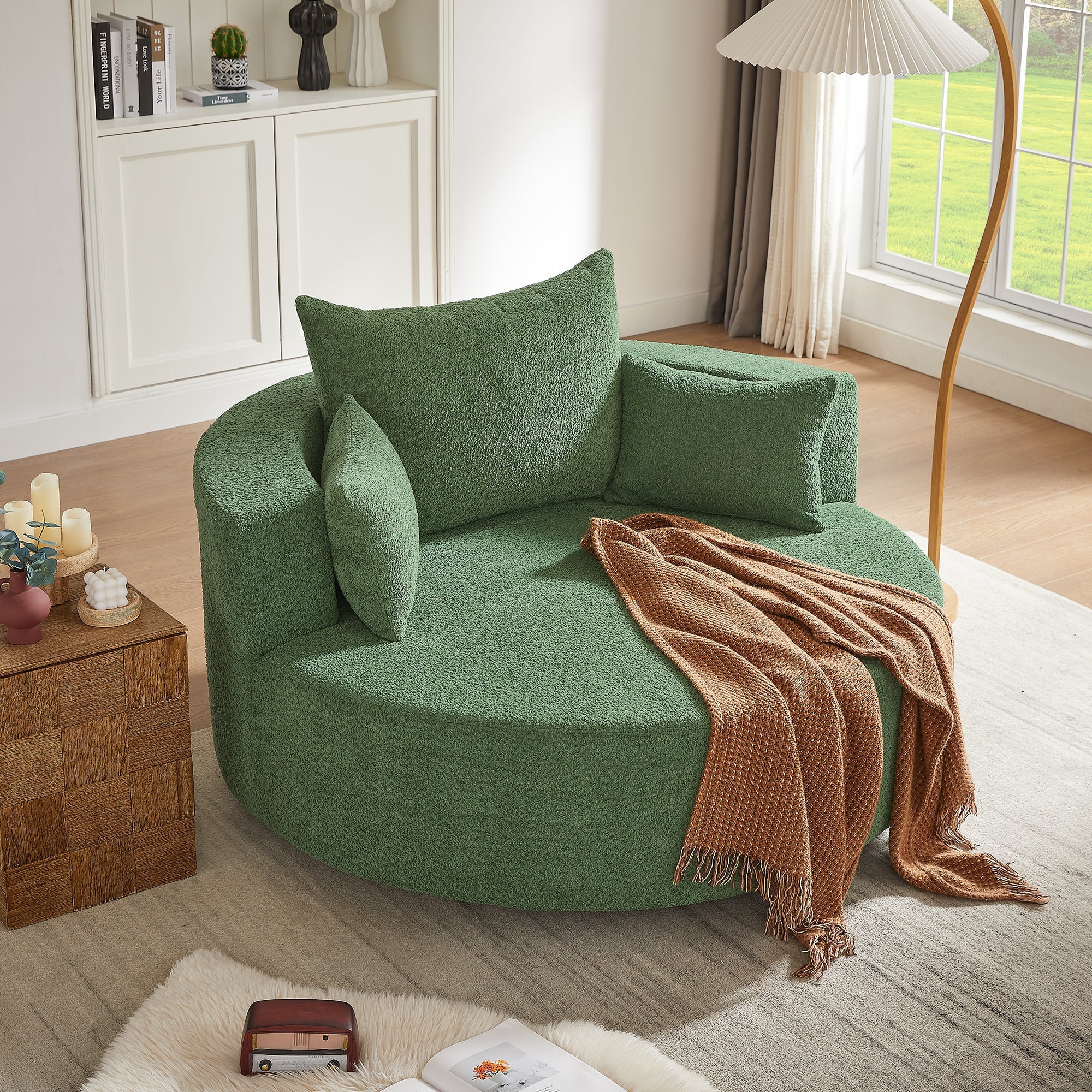 Crossley Oversized Swivel Barrel Accent Chair