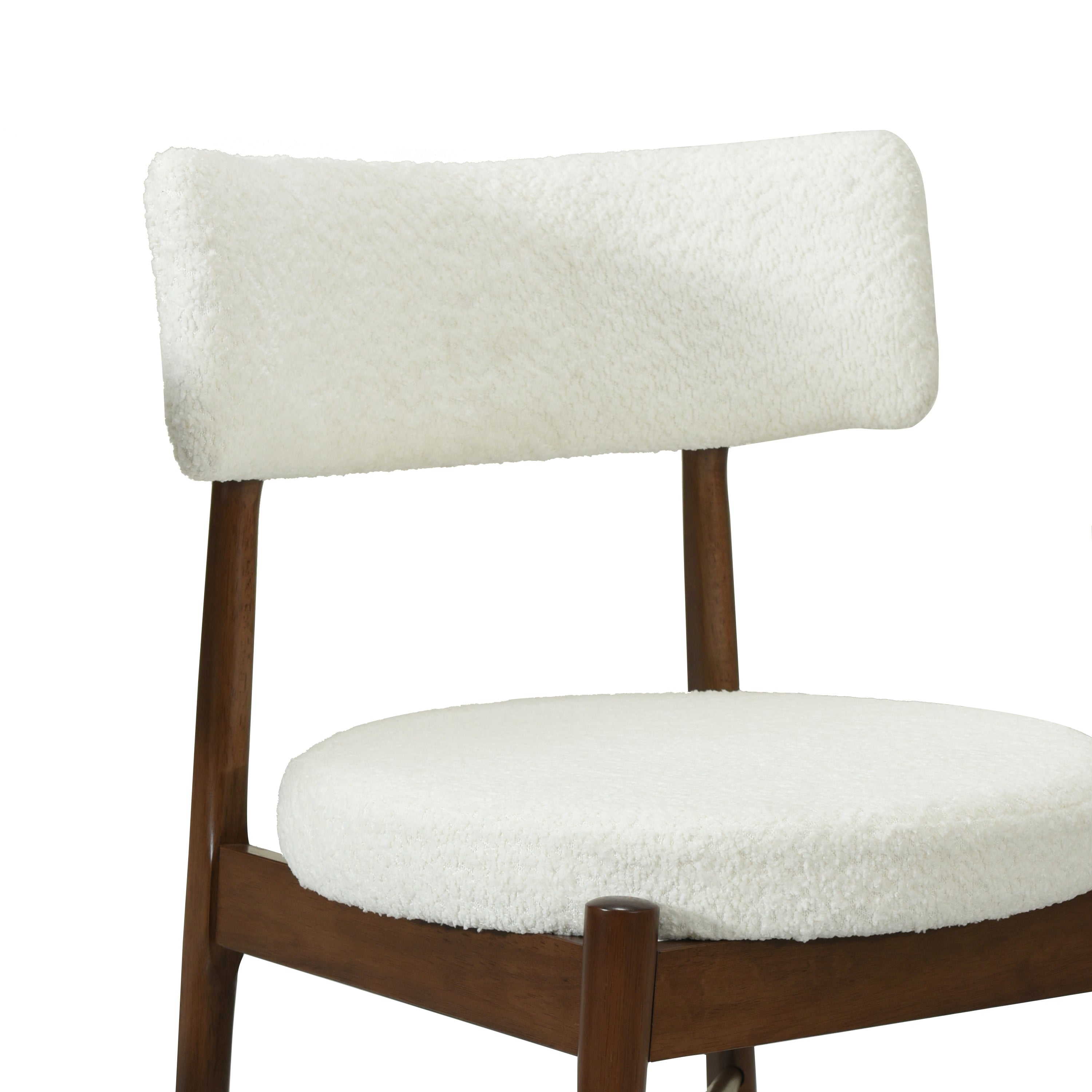 Harveston Mid Century Modern Boucle Upholstered Dining Chairs, Set of 2