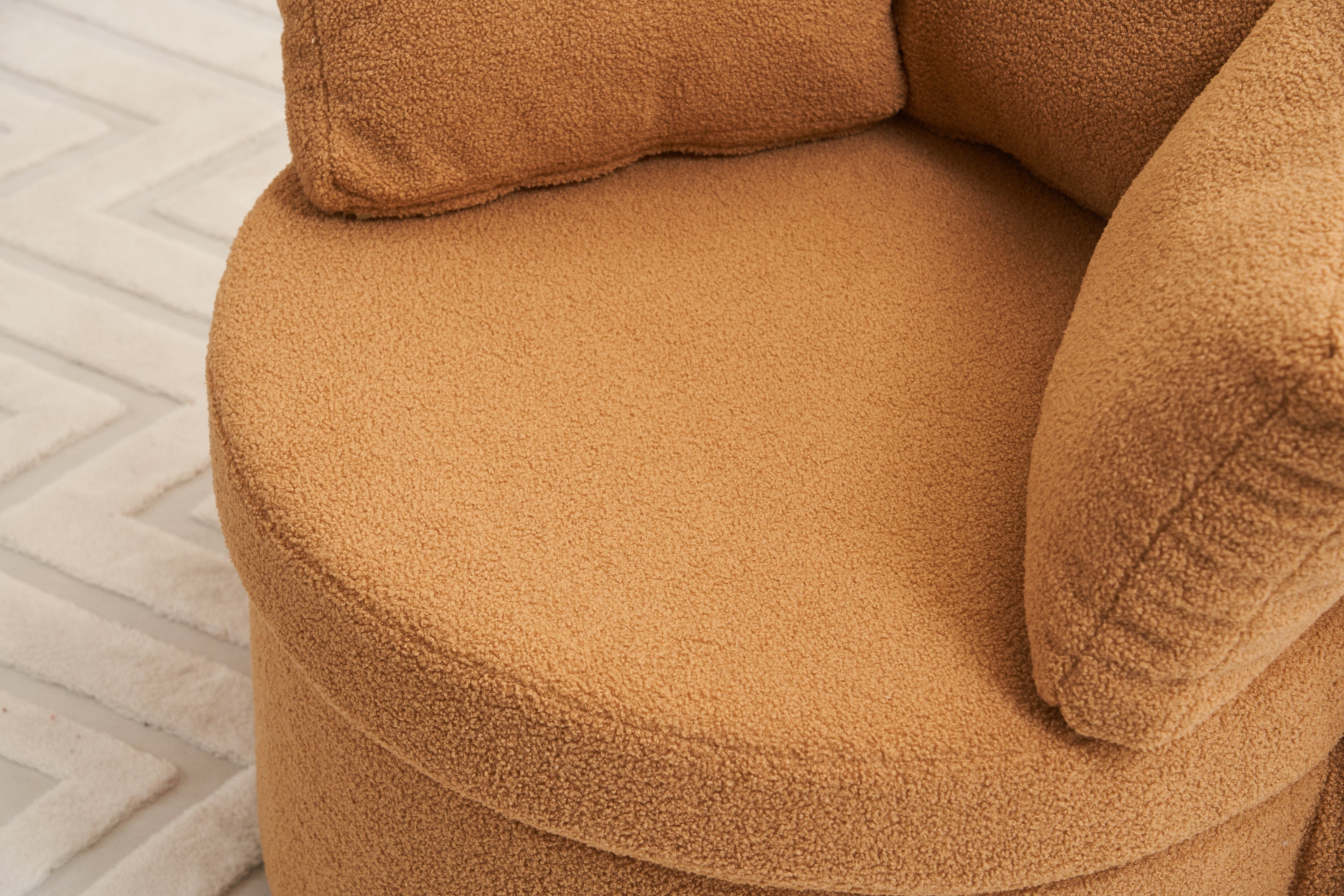 Teddy Fabric Swivel And Storage Chair With Back Cushion