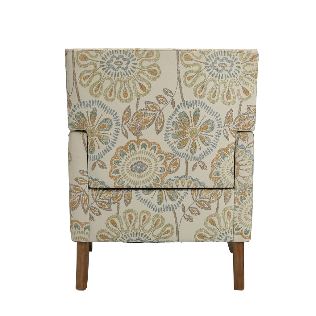 Golden Floral Nailhead Trim Accent Chair