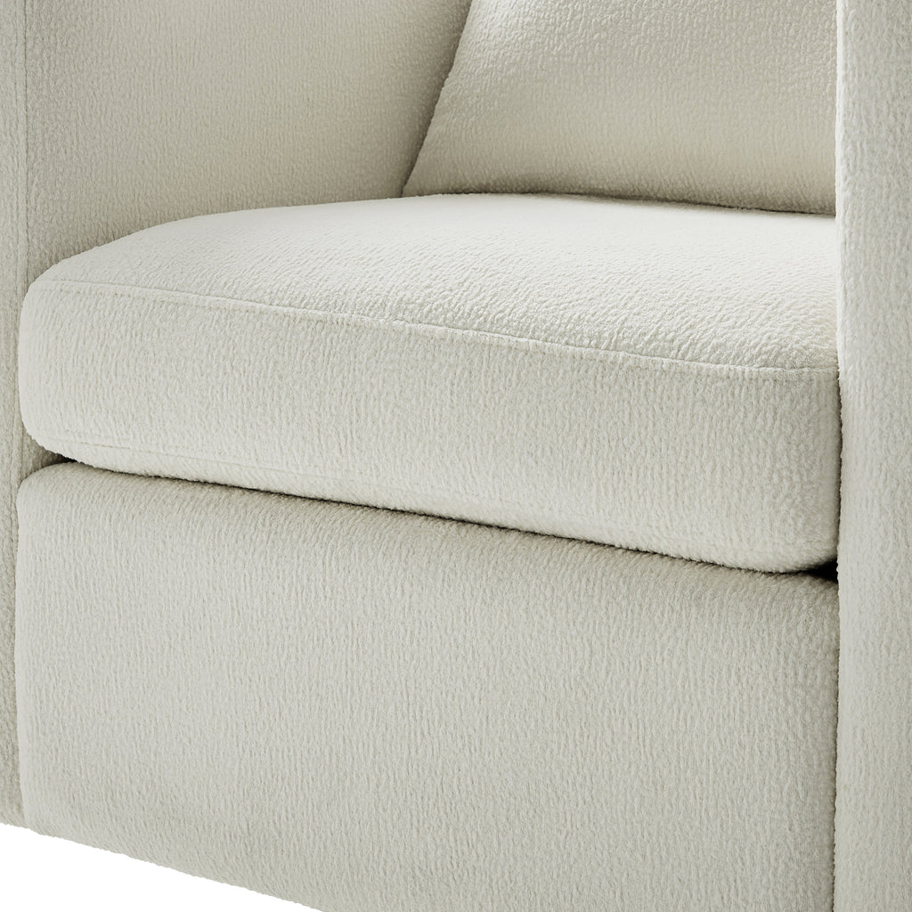 Sutton Light Grey Performance Fabric Swivel Barrel Chair