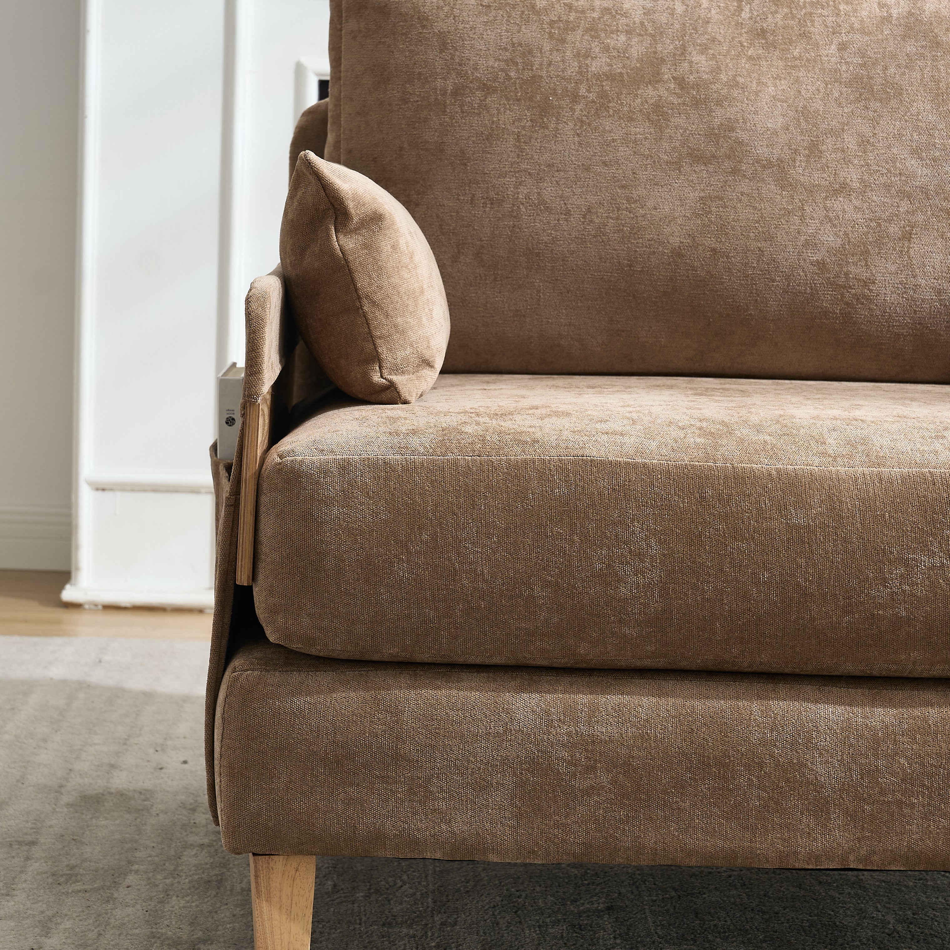 Mid-Century Modern Chenille Foldable Sofa Bed Recliner