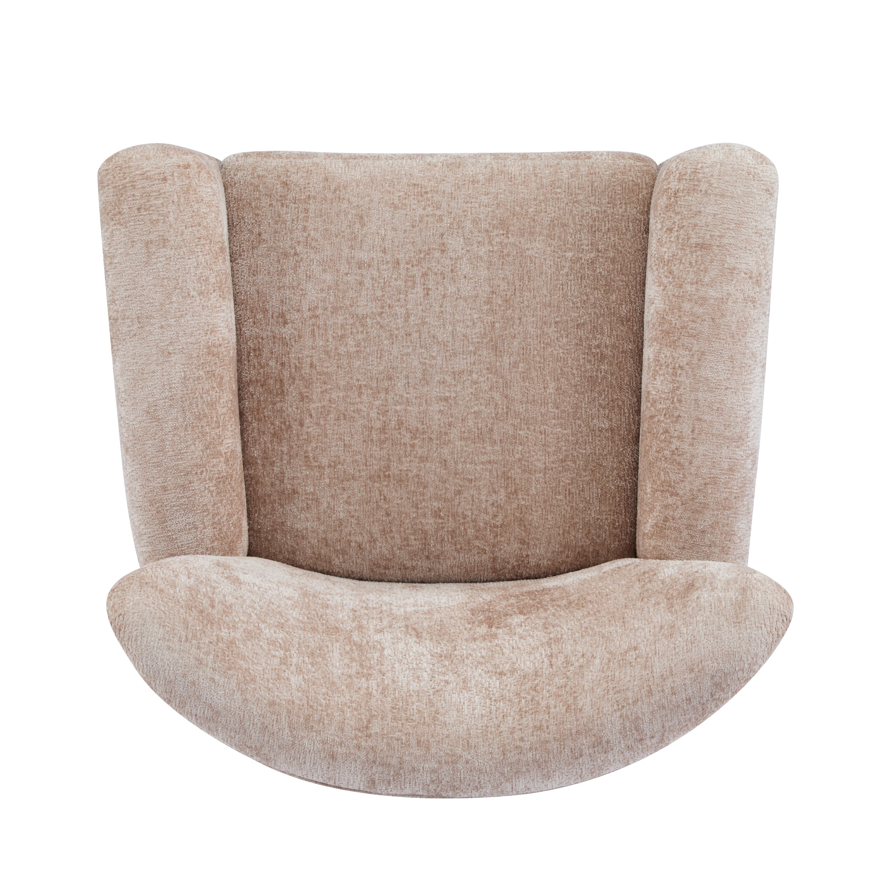 Cozy Wingback Accent Chair with Round Wood Feet
