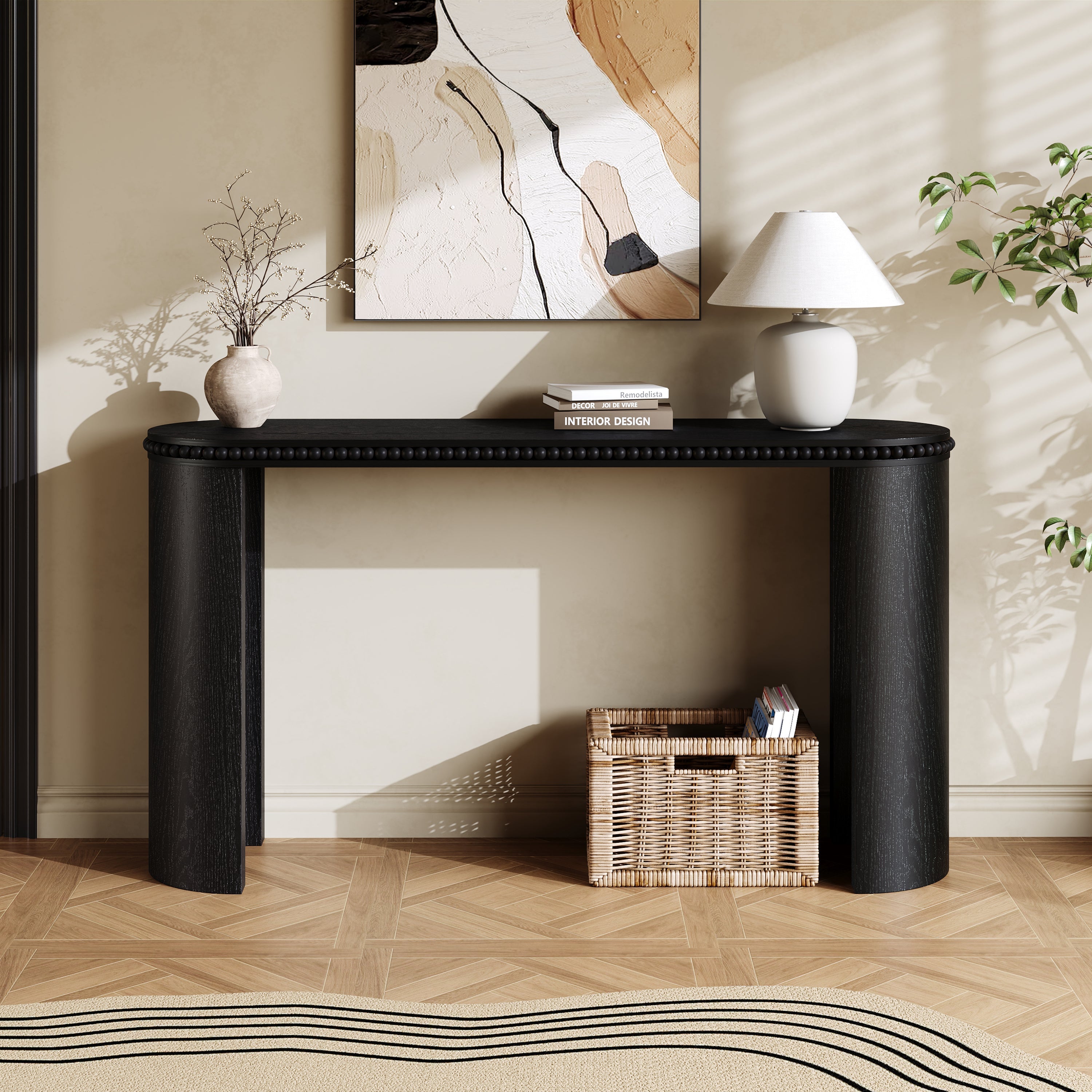 Beaded Trim Console Table