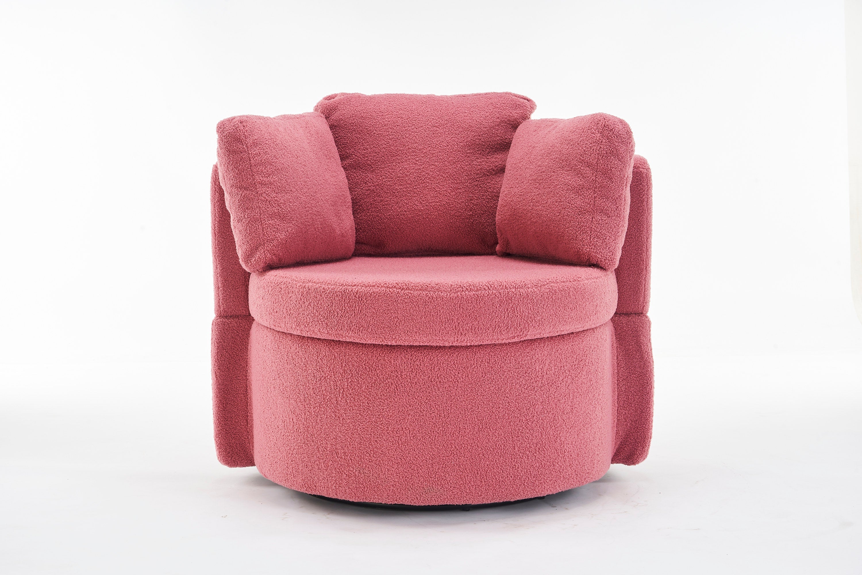 Teddy Fabric Swivel And Storage Chair With Back Cushion