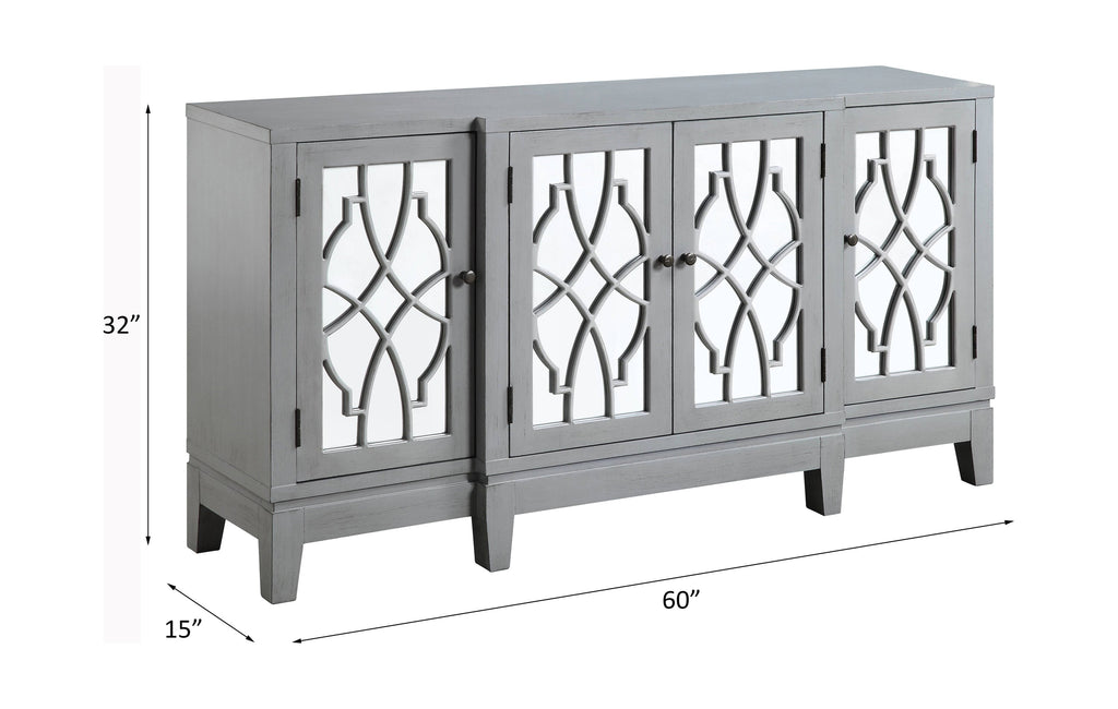 Magdi Antique Gray Finish Console Cabinet