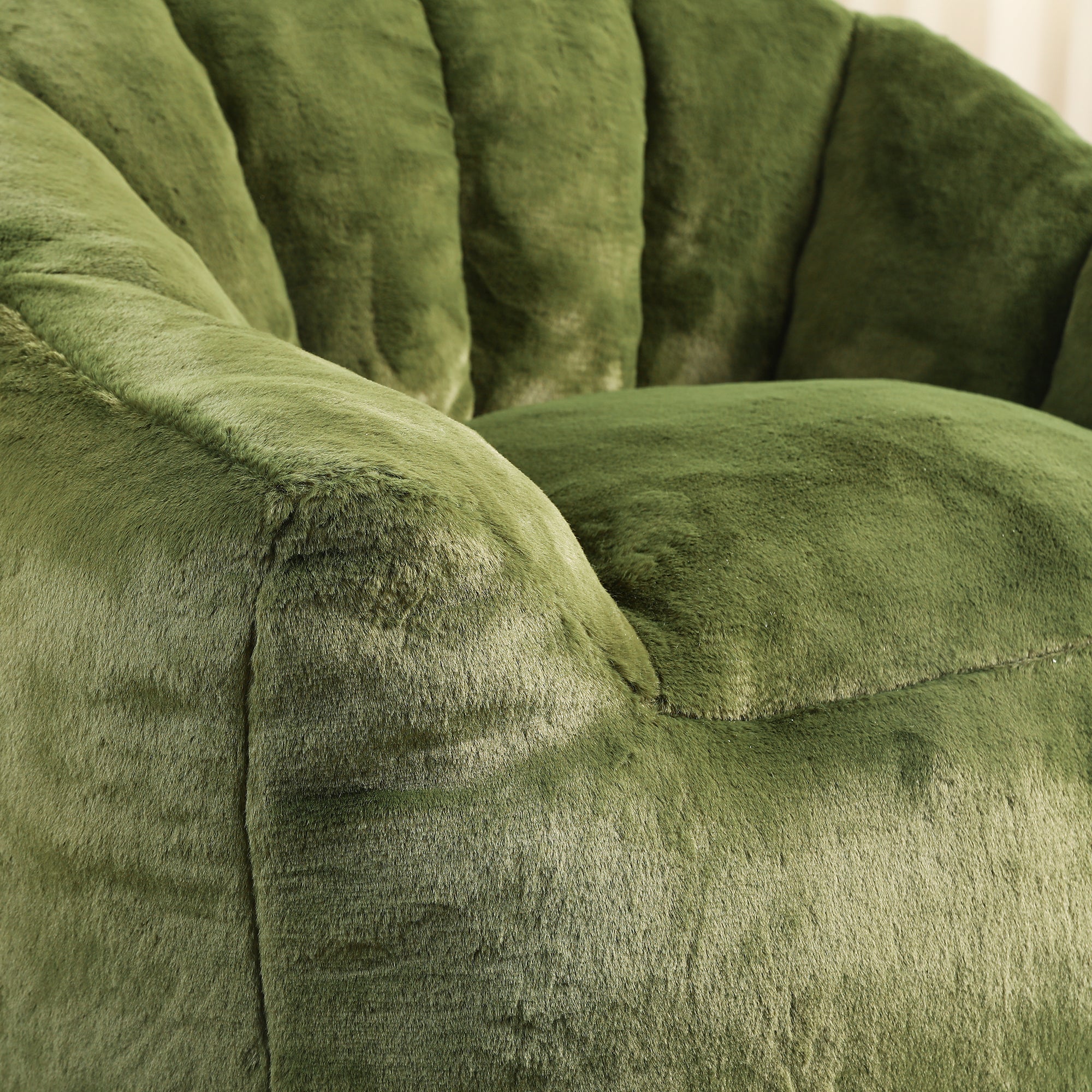 Beanbag Sofa Chair with Armrests Stuffed with High-Density Foam
