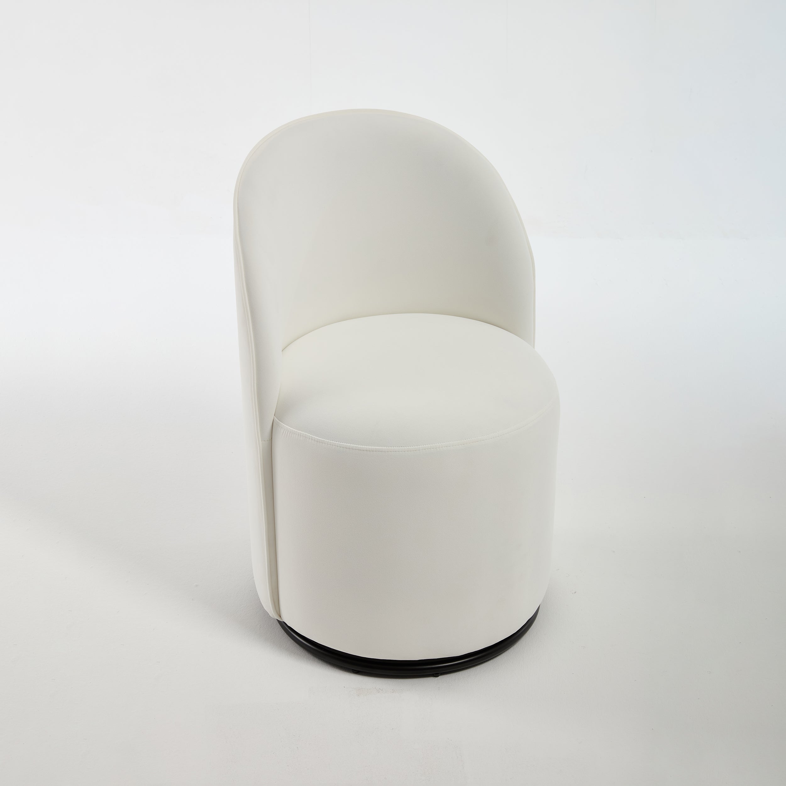 Ashcombe Mid Century Modern Round Velvet Dining Chair