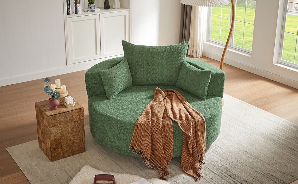 Crossley Oversized Swivel Barrel Accent Chair