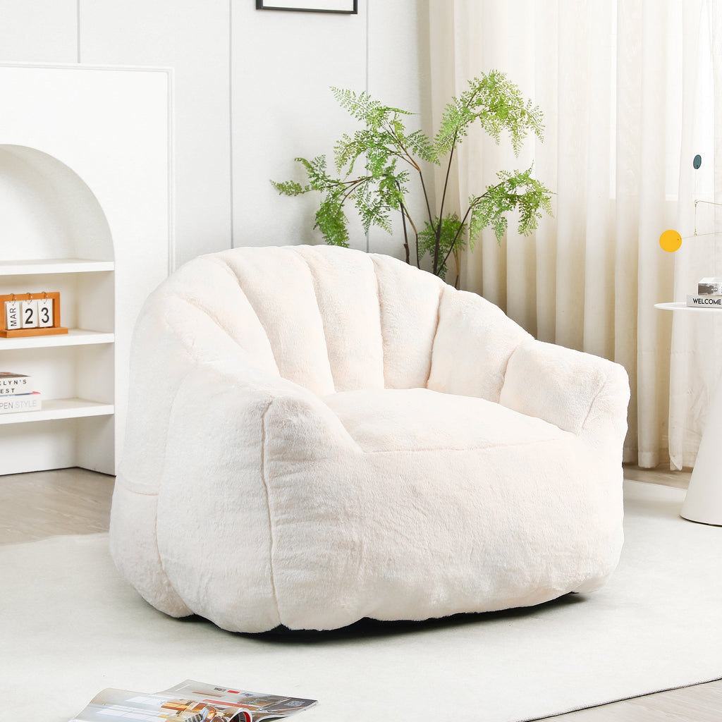 Beanbag Sofa Chair with Armrests Stuffed with High-Density Foam