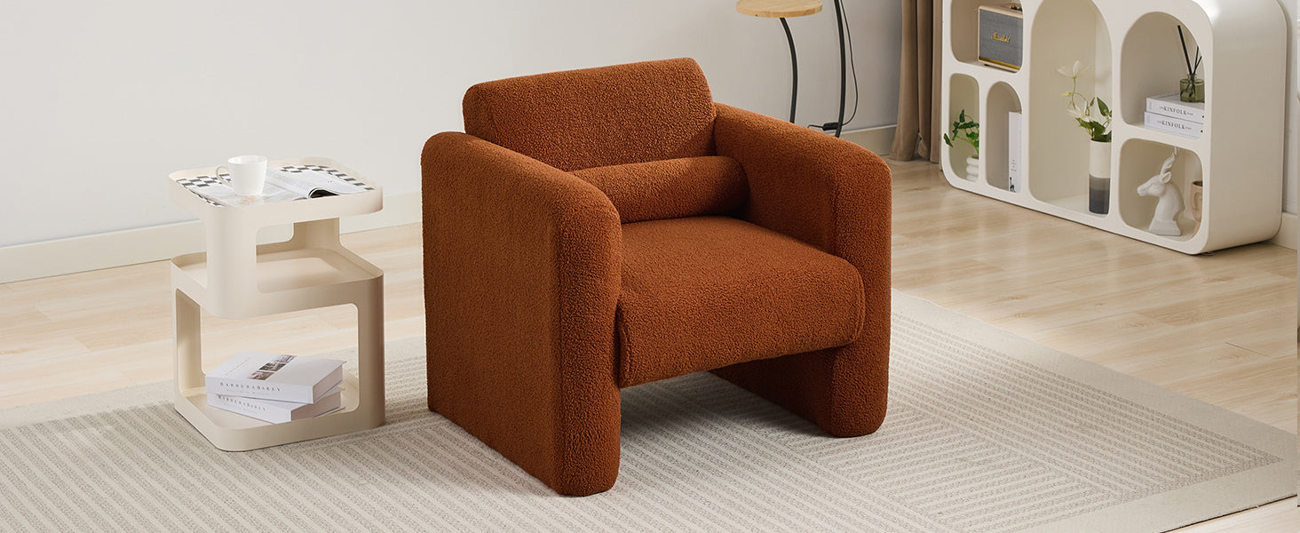 Marlowe Modern Sherpa Upholstered Comfy Reading Accent Chair