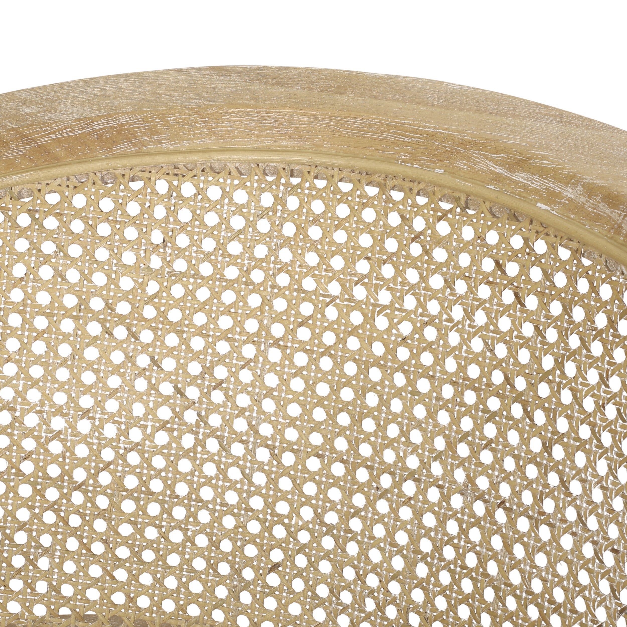 Accent Chair Rubber Wood Beige Natural