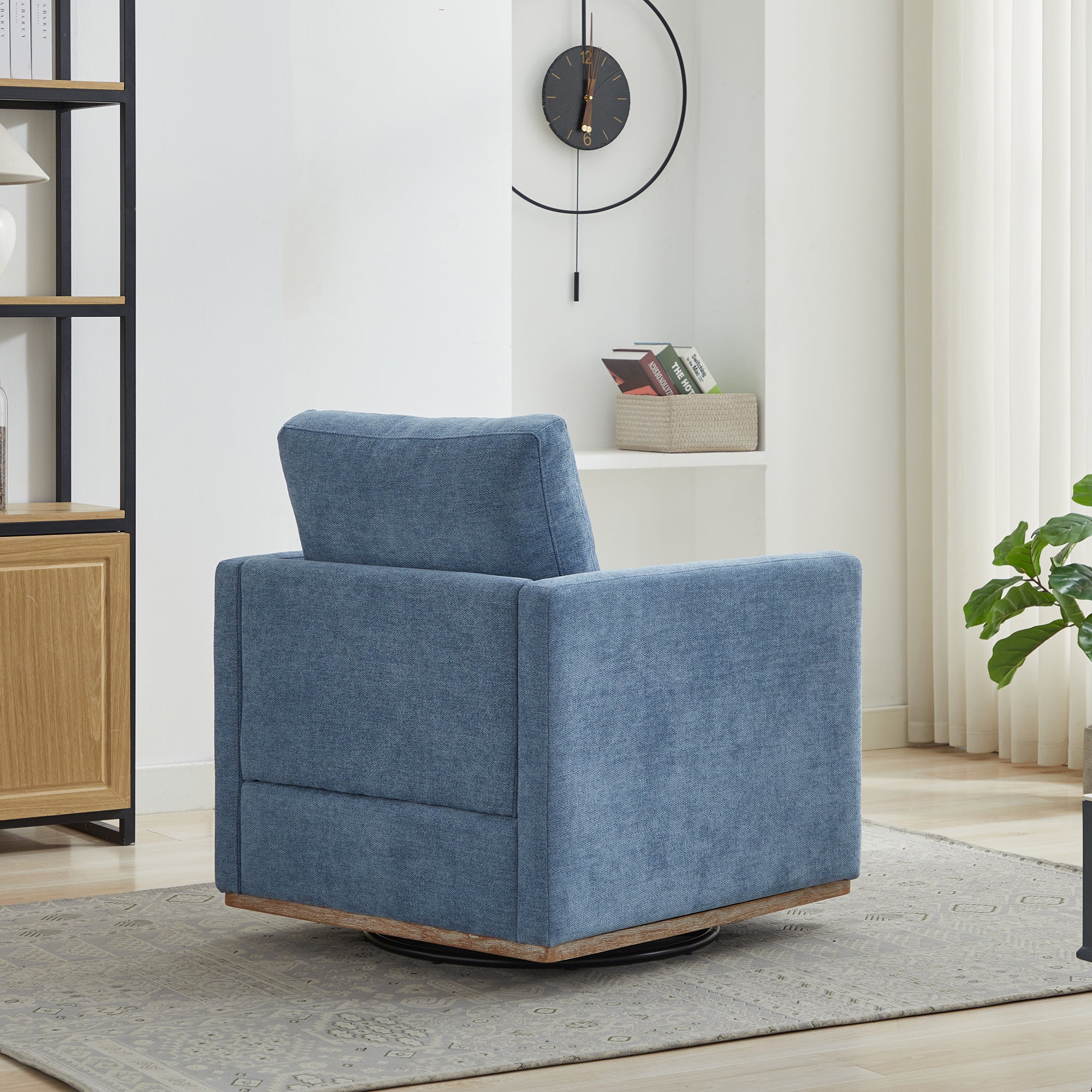 Modern Square Upholstered Swivel Accent Chair